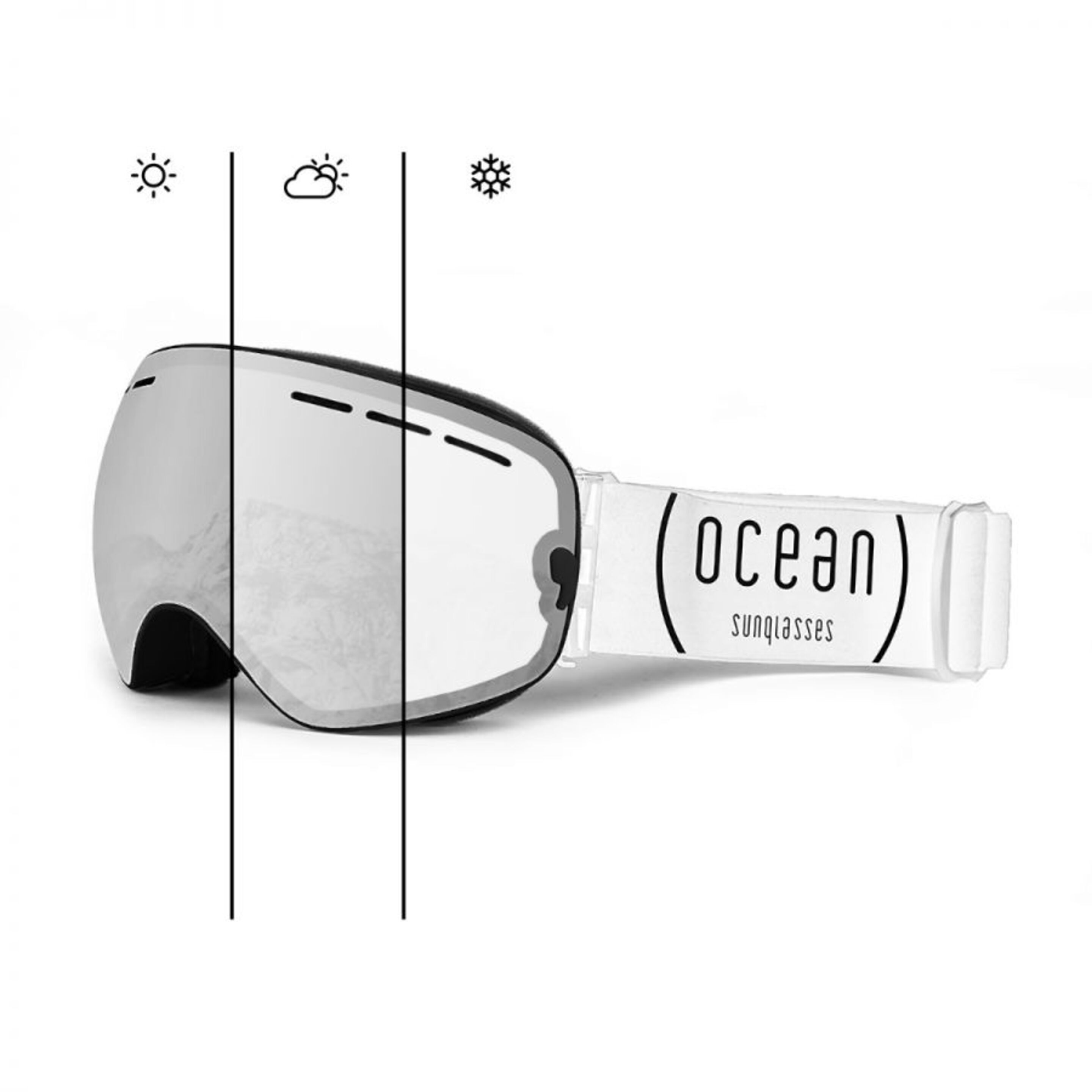Máscara De Ski Ocean Sunglasses Cervino - Blanco - Máscara De Ski Cervino  MKP