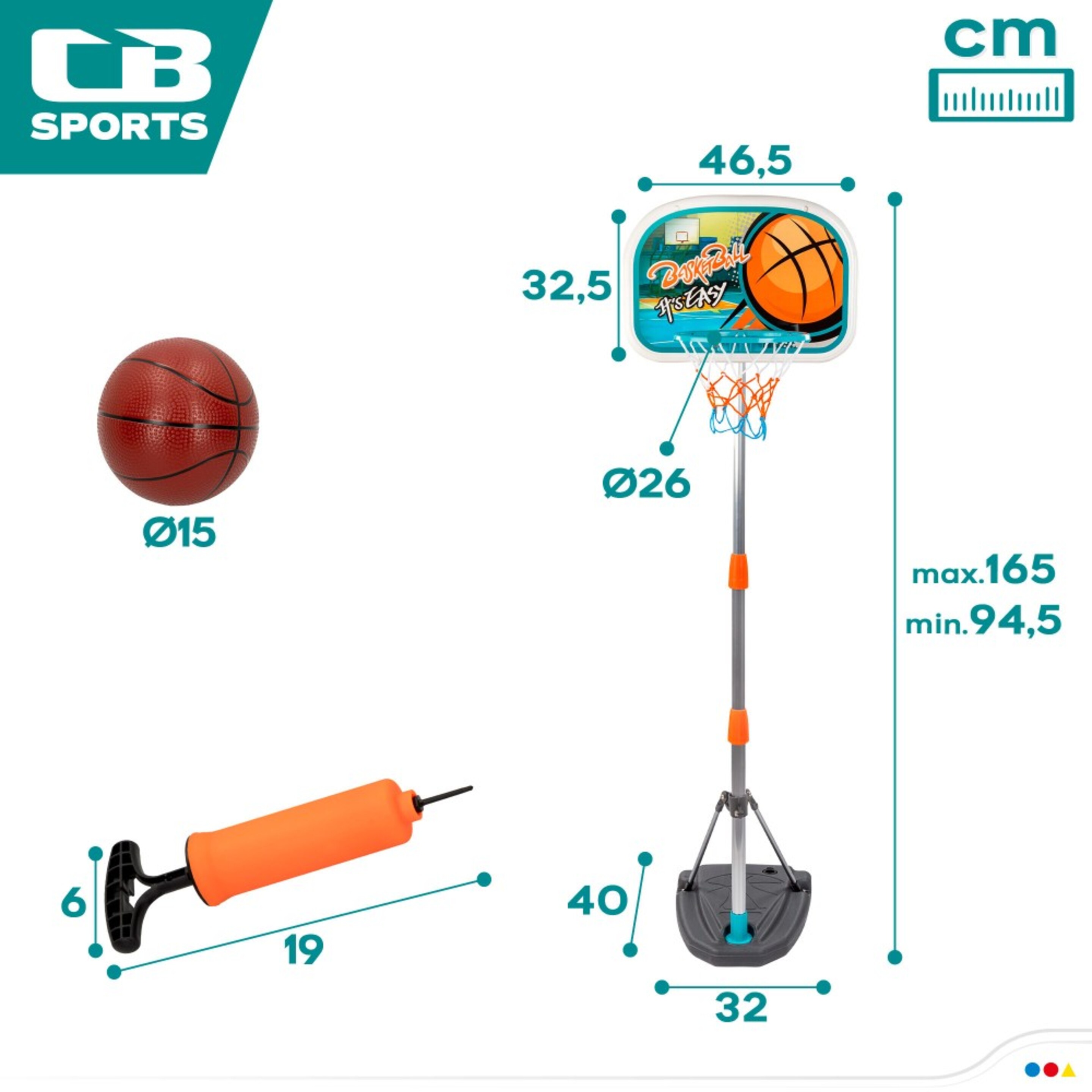 Canasta Y Balón De Baloncesto Cb Sports - Multicolor  MKP