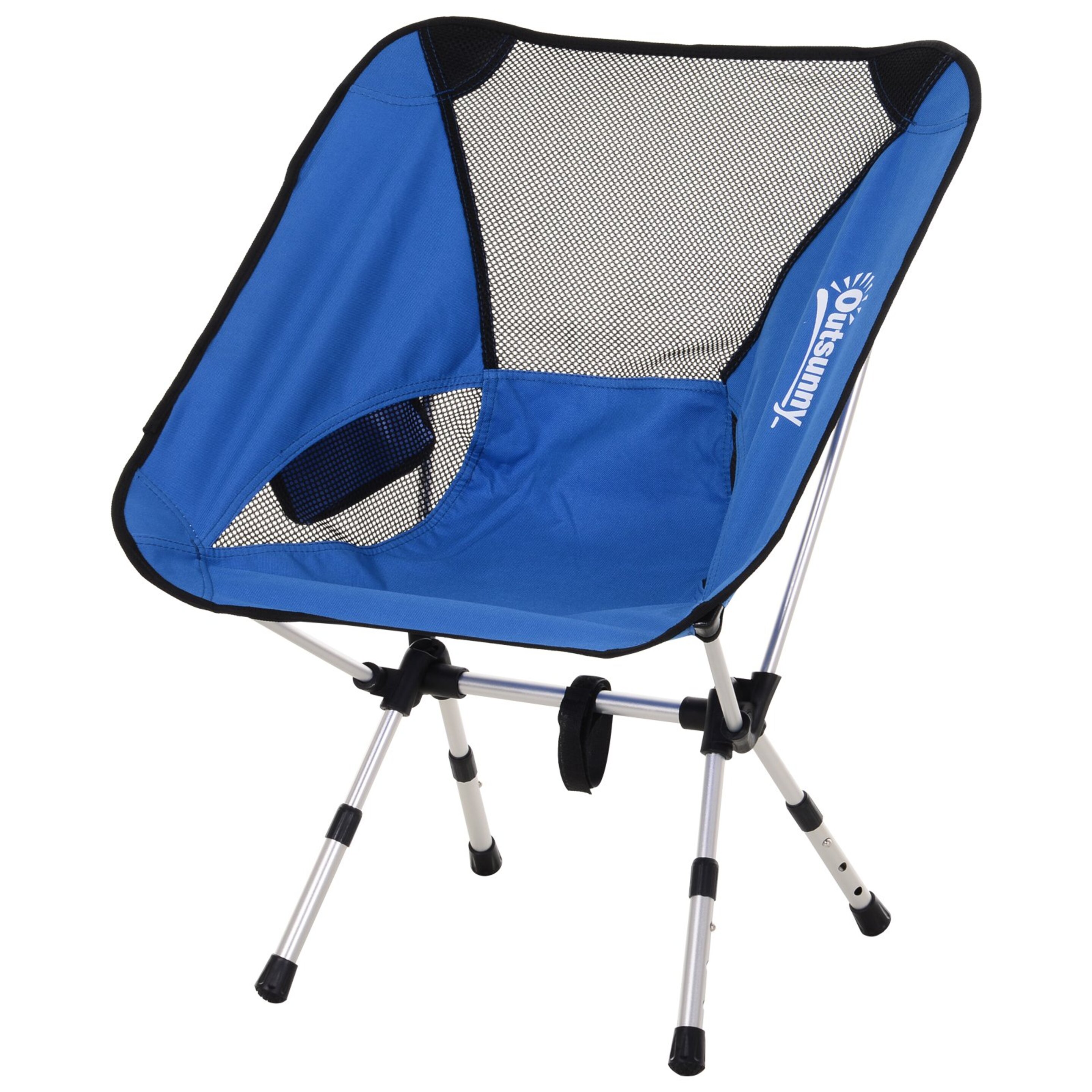 Outsunny Silla Plegable Con Bolsa Para Camping 58x49x64cm Azul