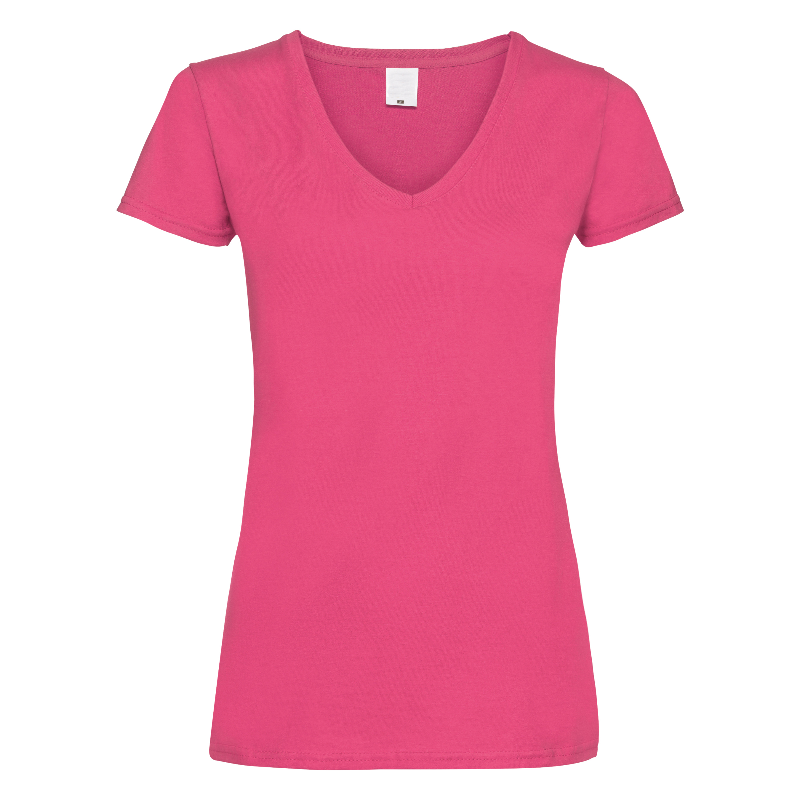 Camiseta Entallada De Manga Corta Y Cuello En V Universal Textiles - rosa - 
