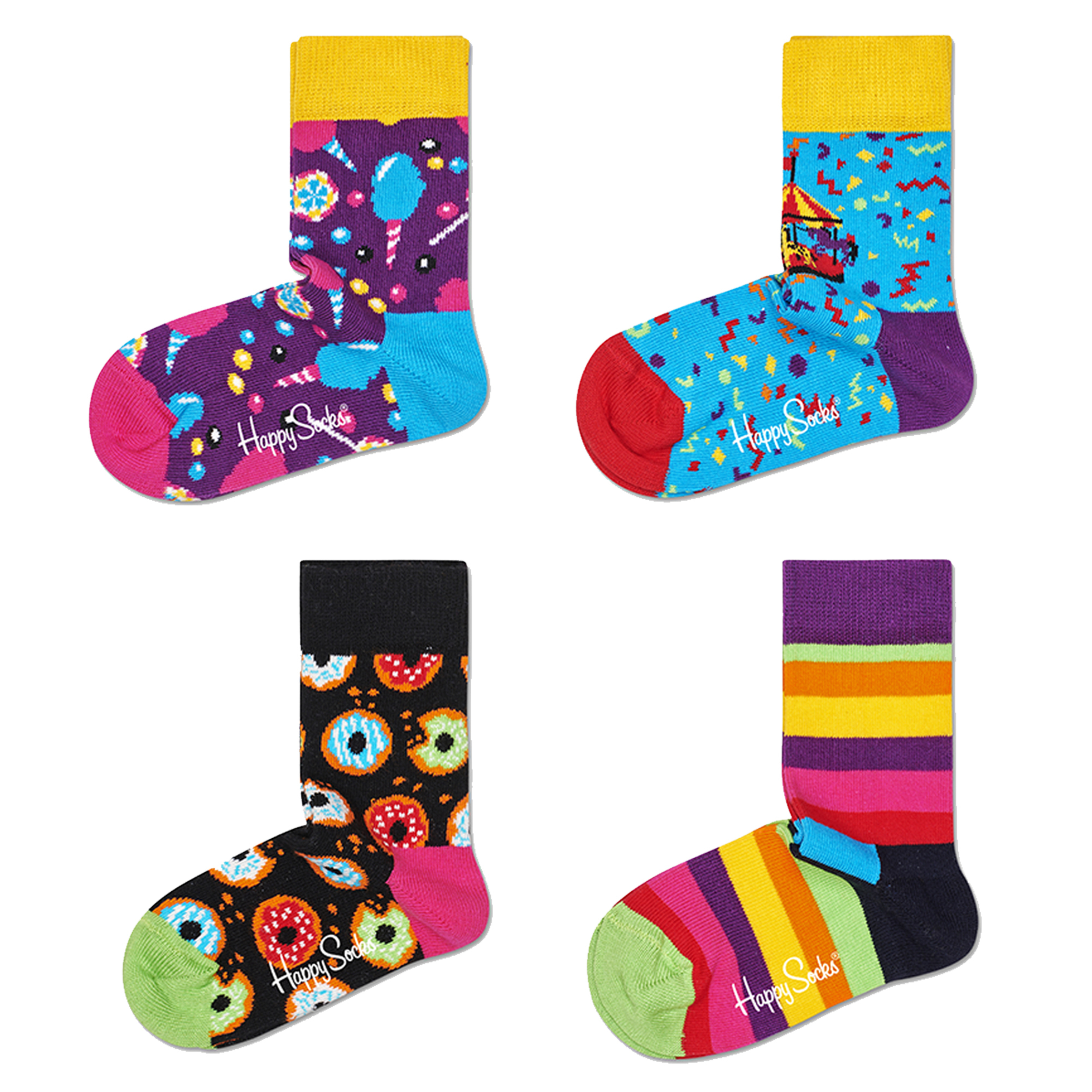 Pack 4 Pares De Meias Happy Socks Festa - multicolor - 