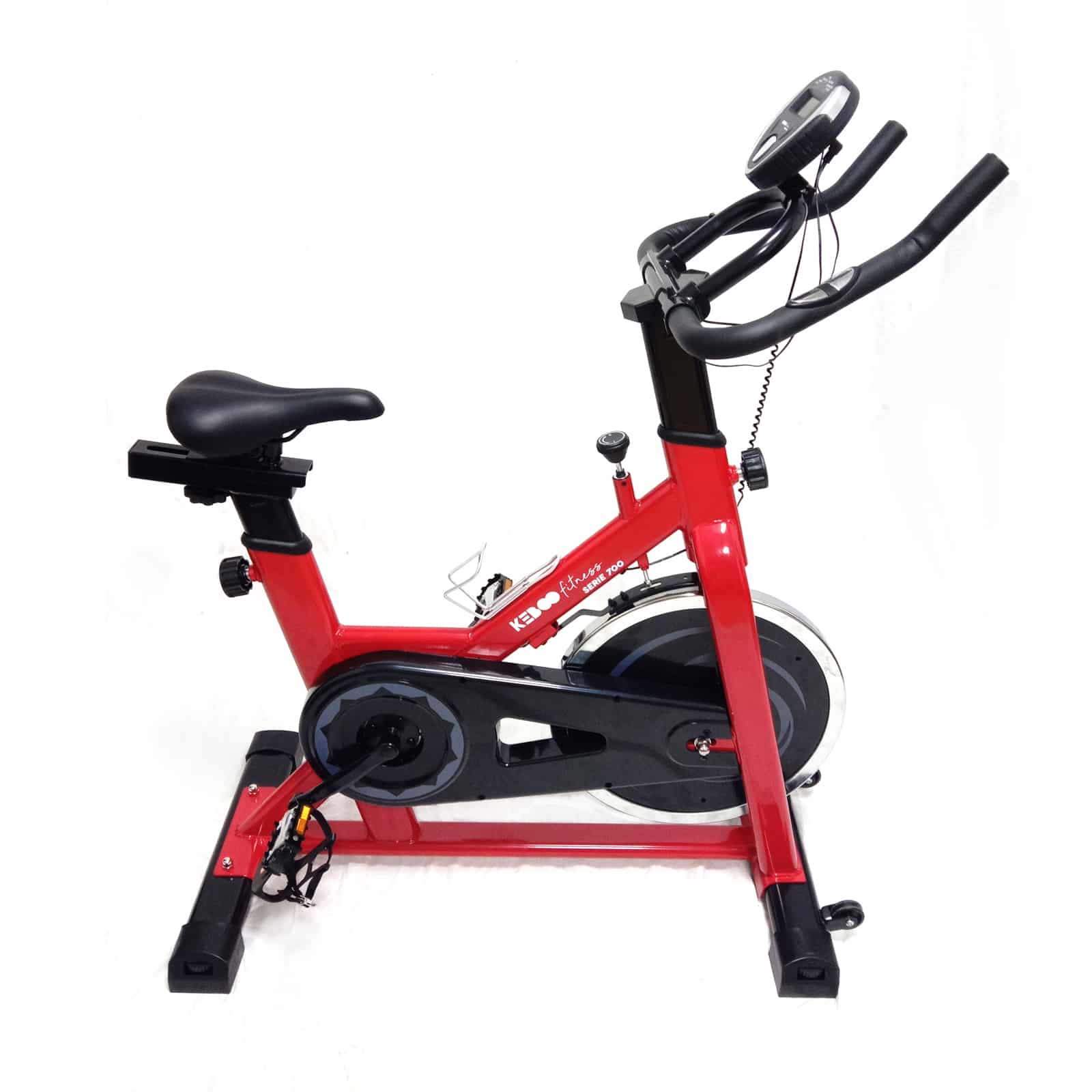 Bicicleta Ciclo Indoor Estática Keboo Serie 700 Con Volante De Inercia 15 Kg, Asiento Y Manillar - rojo - 