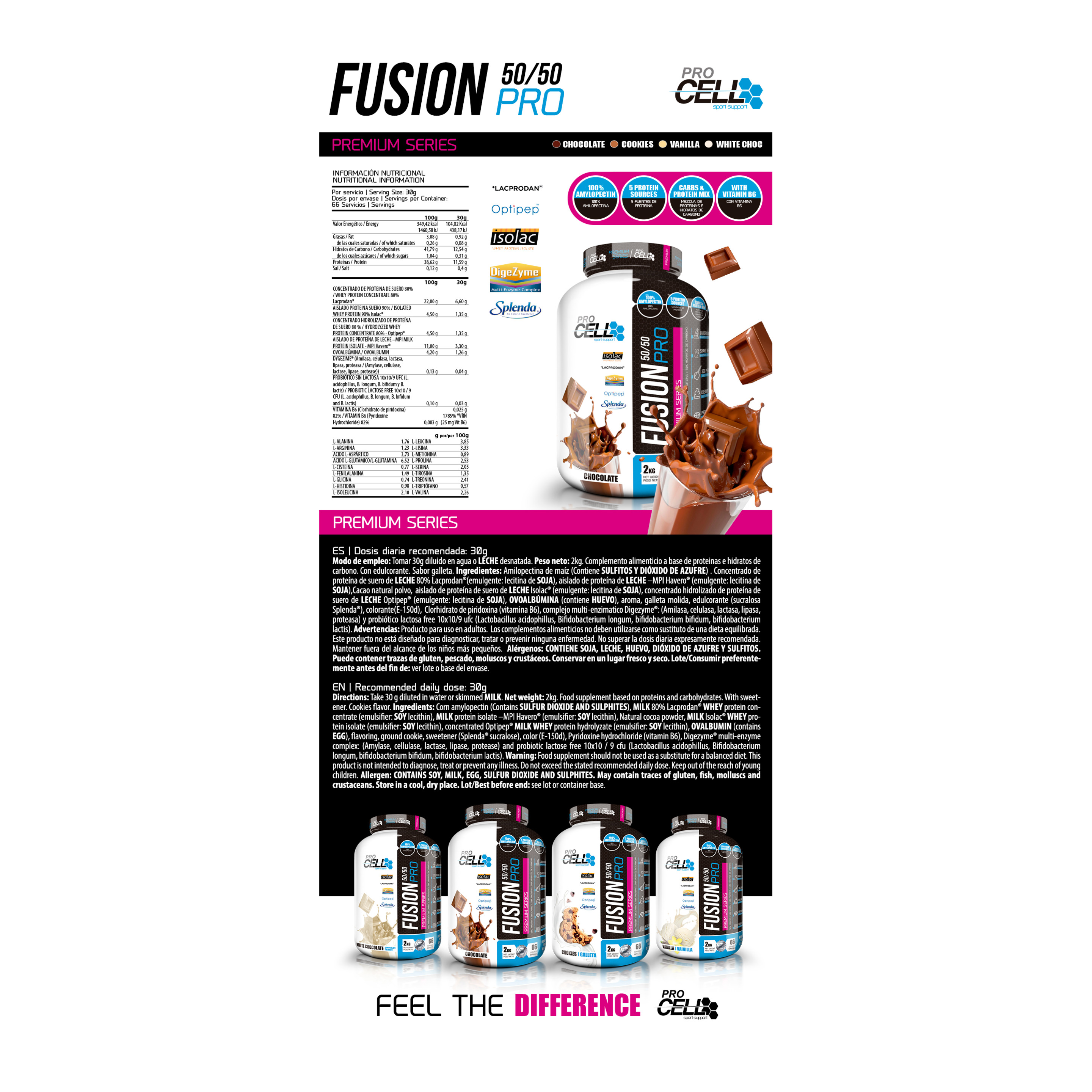 Proteína 50-50  Fusion Premium 2kg  MKP