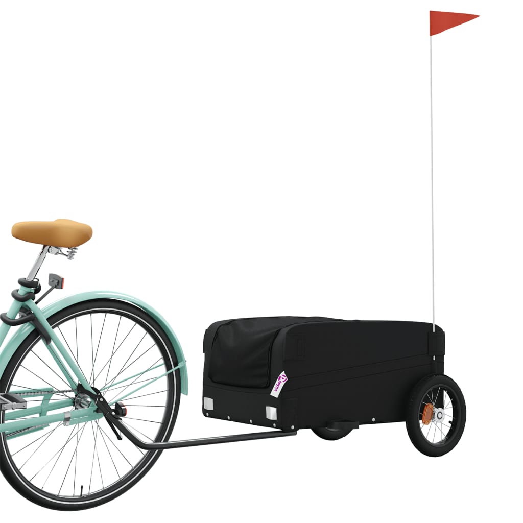Reboque Para Bicicleta Vidaxl Com Bandeira De Segurança 122 X 52.5 X 42.5 Cm