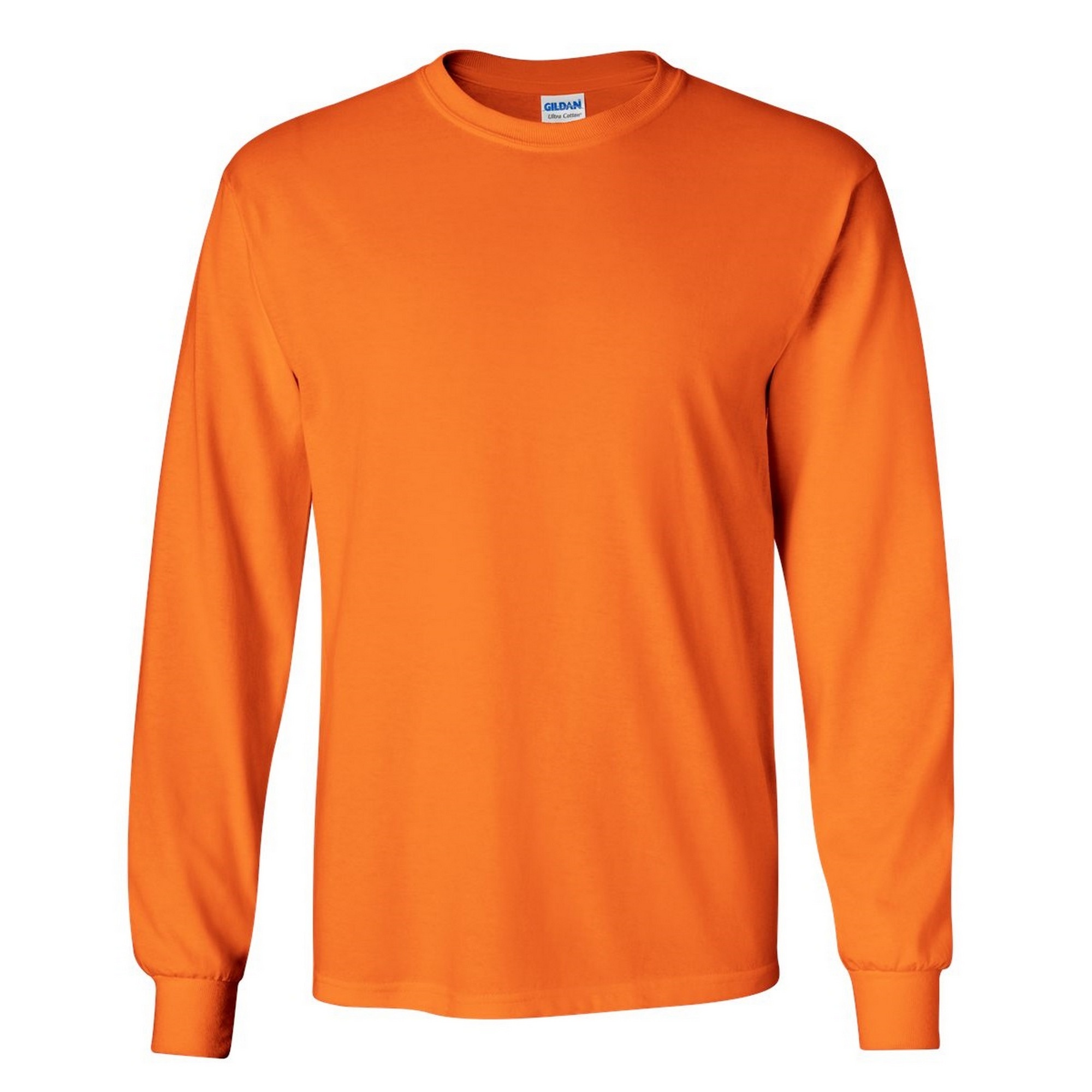 Camiseta Básica De Manga Larga Gildan - naranja-fluor - 