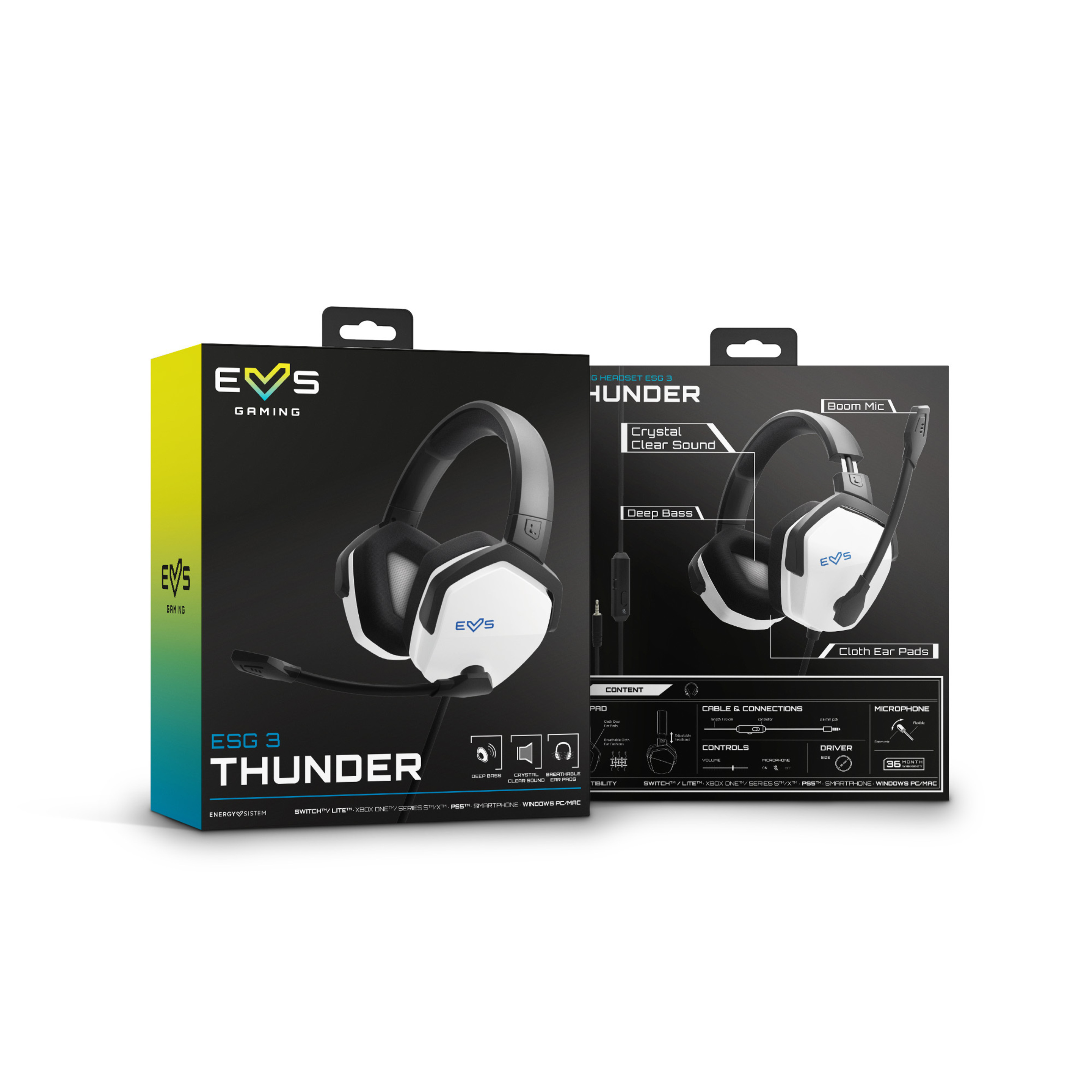 Gaming Headset Esg 3 White Thunder