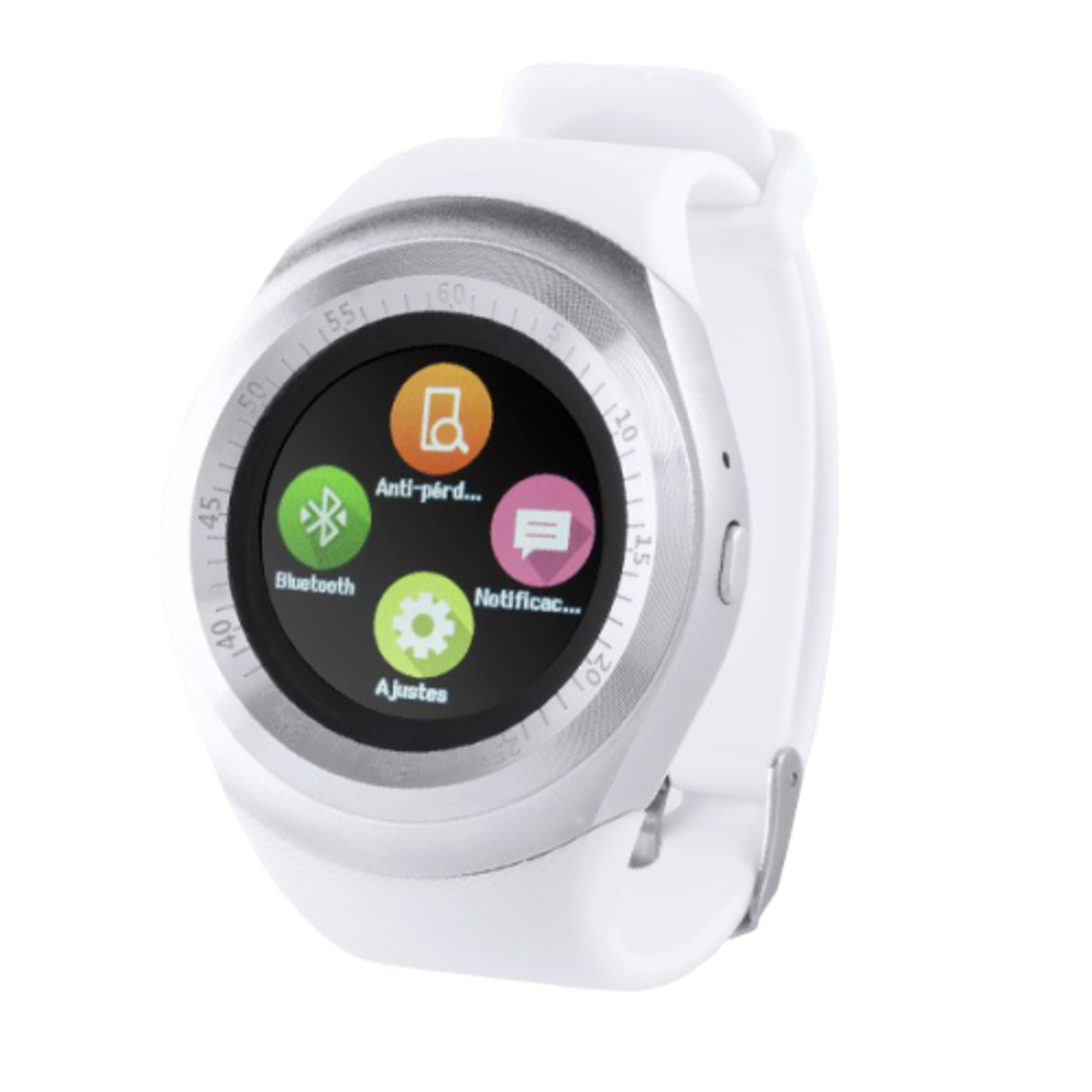 Smartwatch 1,22" Lcd Usb Bluetooth Blanco
