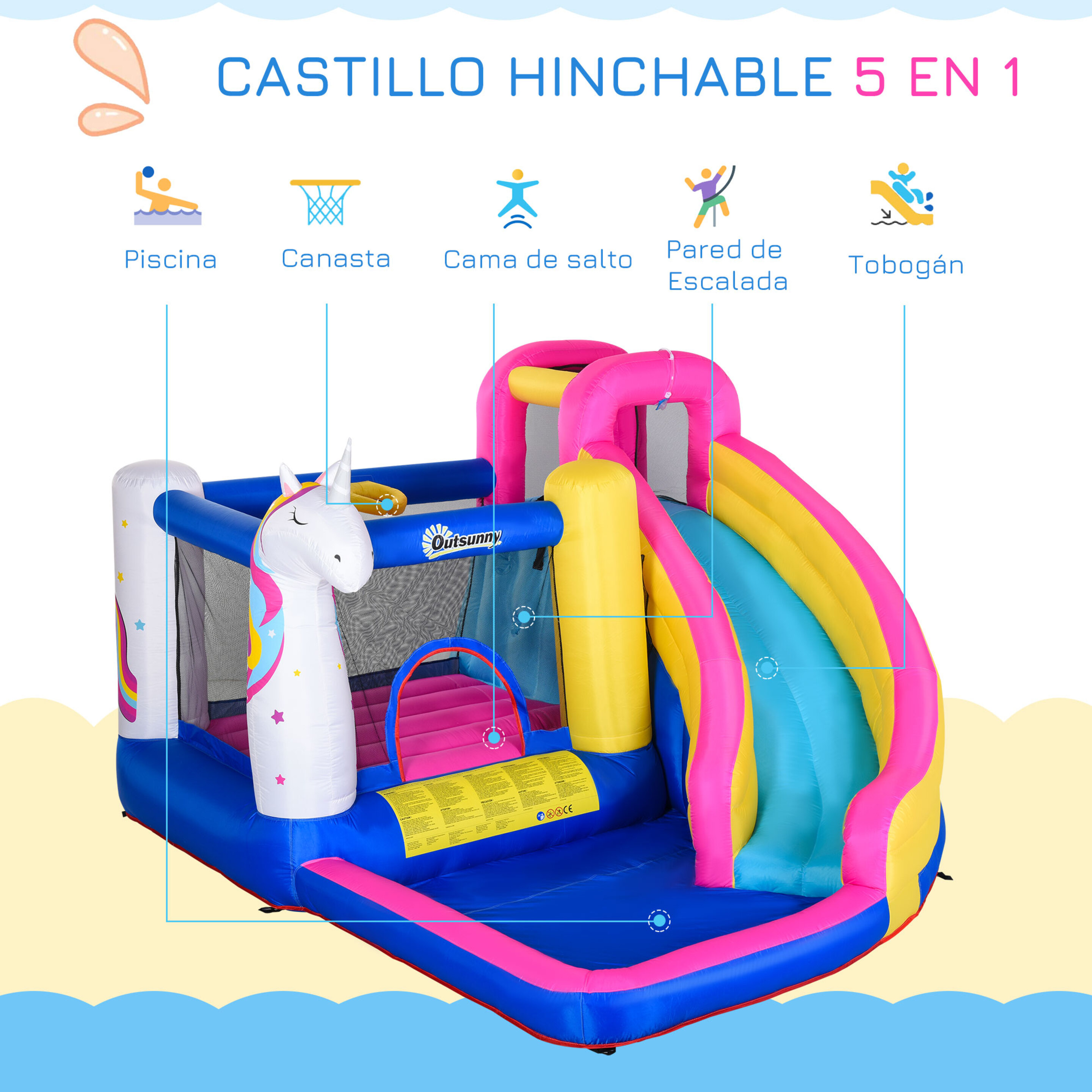Castillo Inflable Outsunny 342-027v90