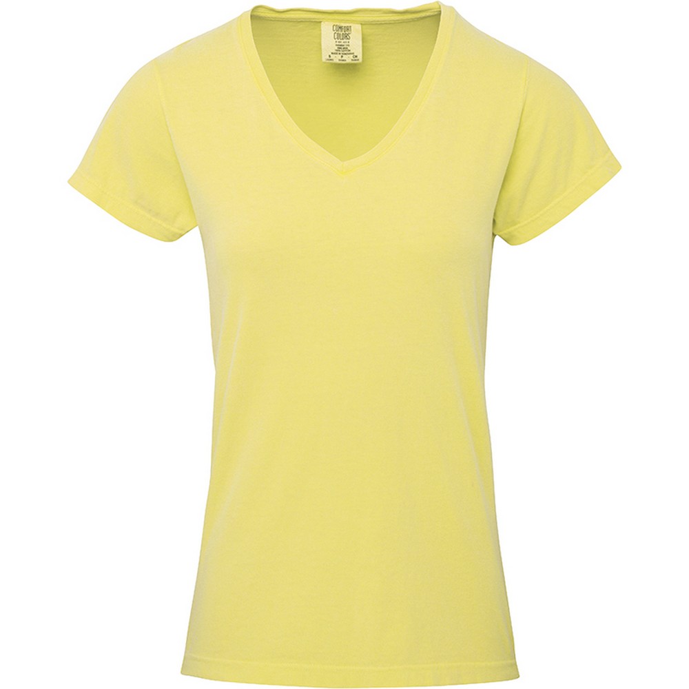Camiseta Con Cuello En Forma De V Comfort Colors - amarillo - 