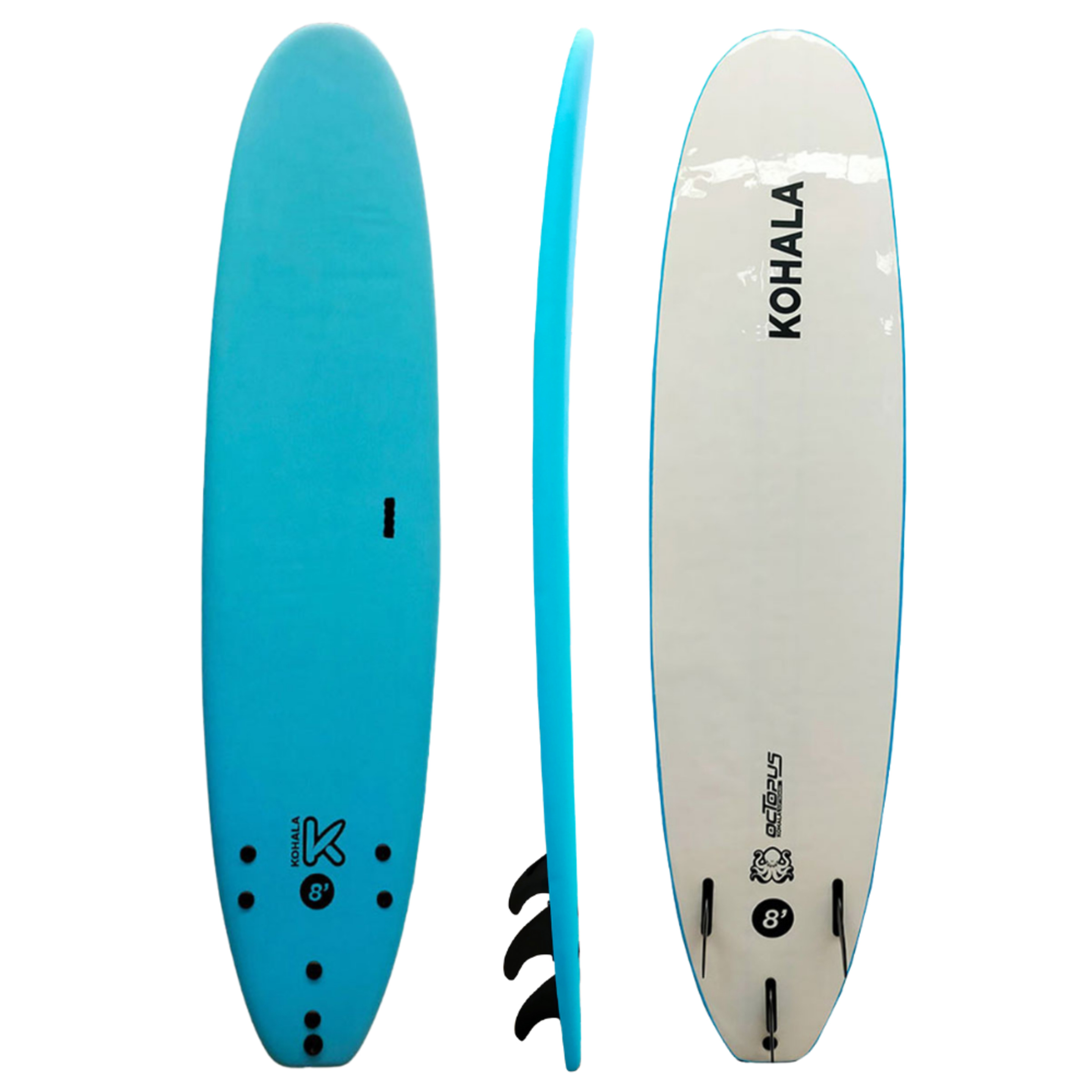 Tabla De Surf Rígida Kohala Octopus 8' Softboard - azul-blanco - 