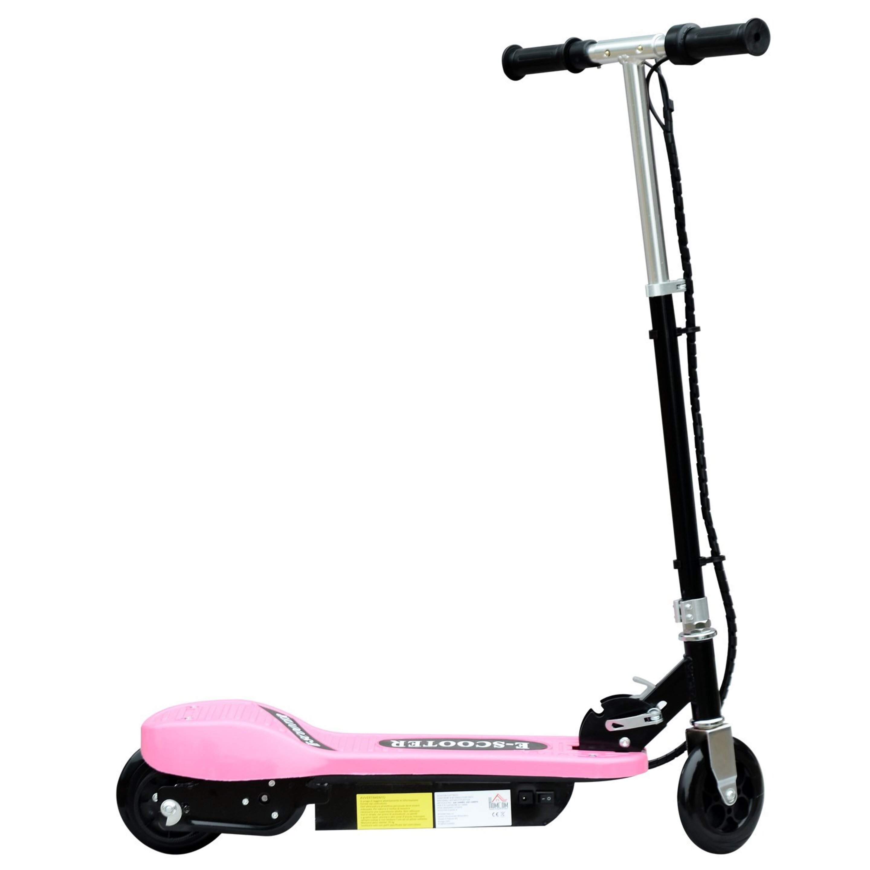 Homcom Patinete Eléctrico Plegable Tipo Scooter Con Manillar Ajustable - Color Rosa - 81.5x37x96cm