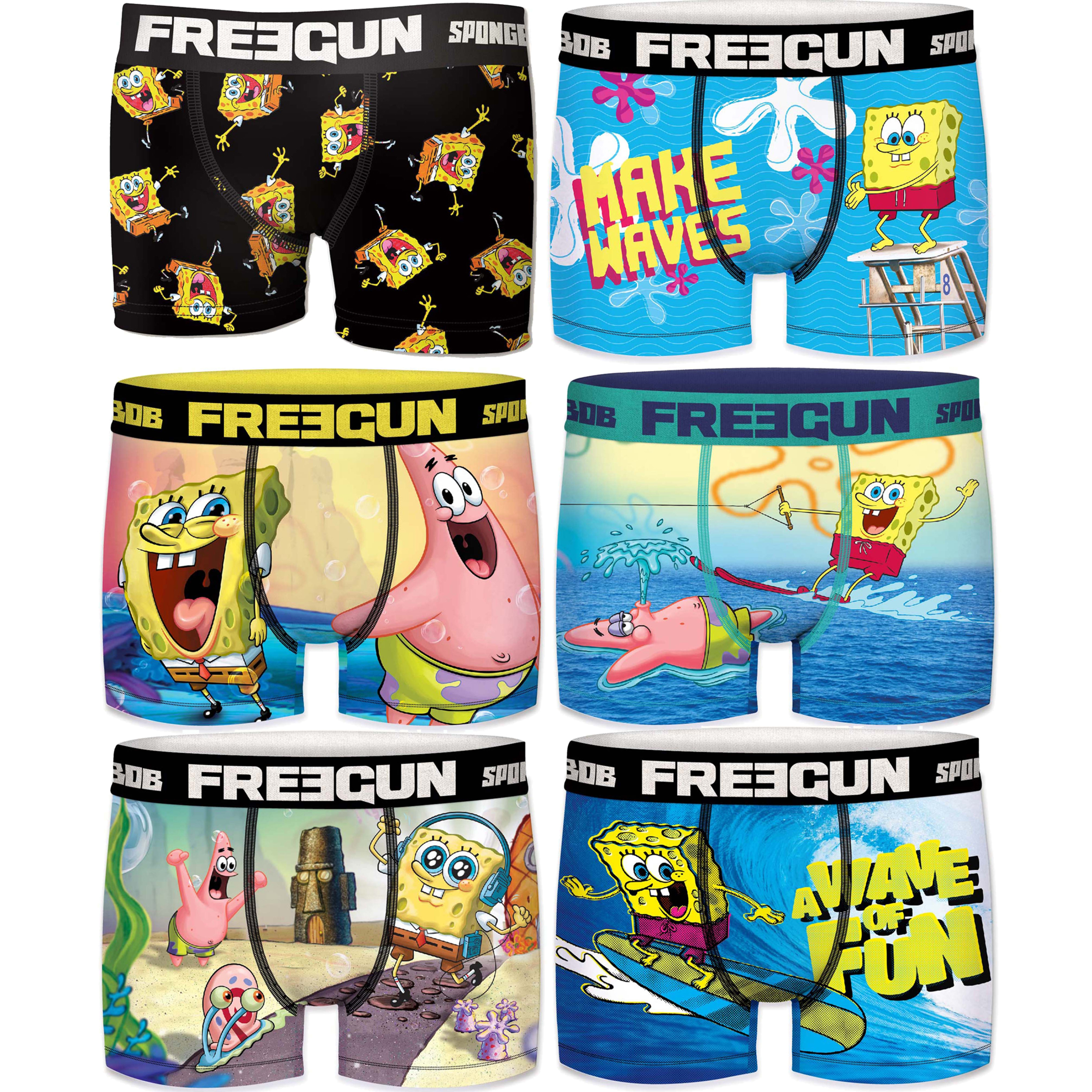Cuecas Freegun Spongebob Pack 3