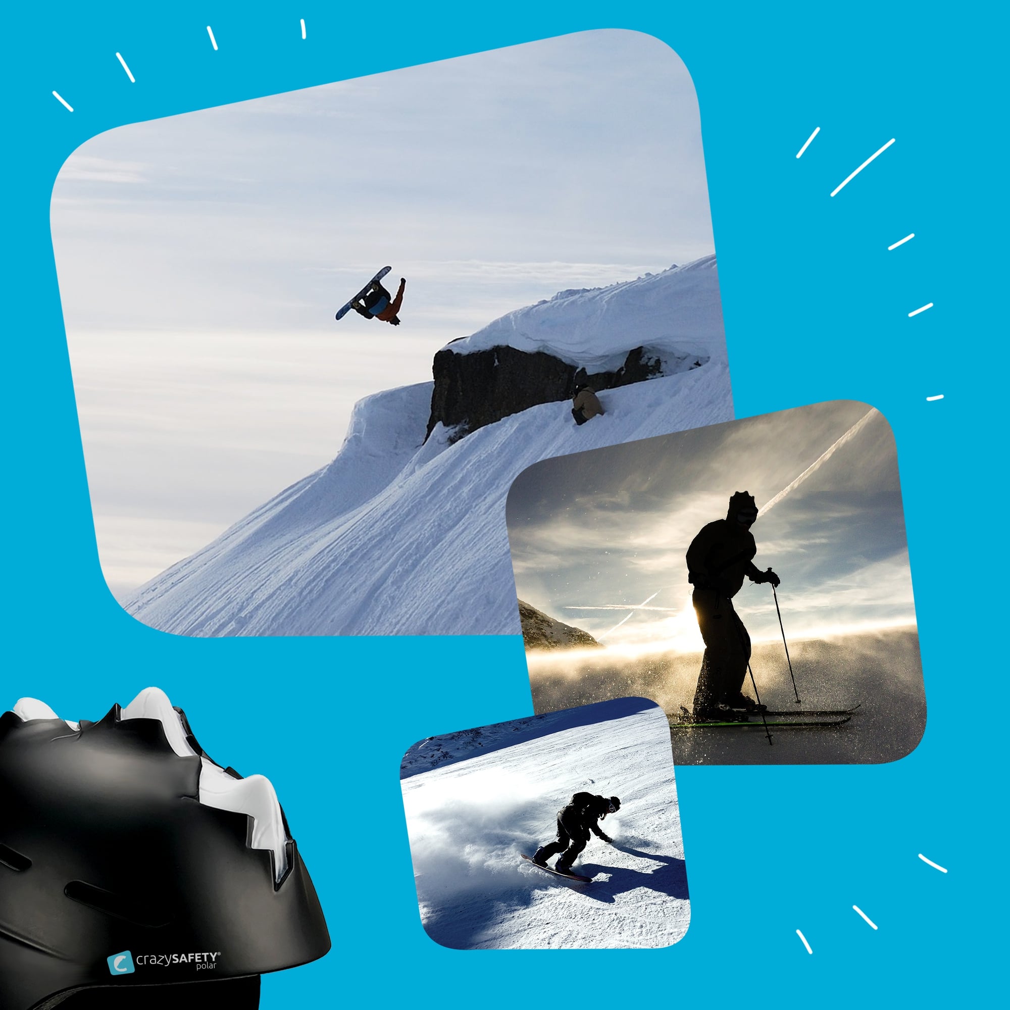 Capacete De Esqui Para Adultos|espigão Preto (L)|crazy Safety|certificado En1077