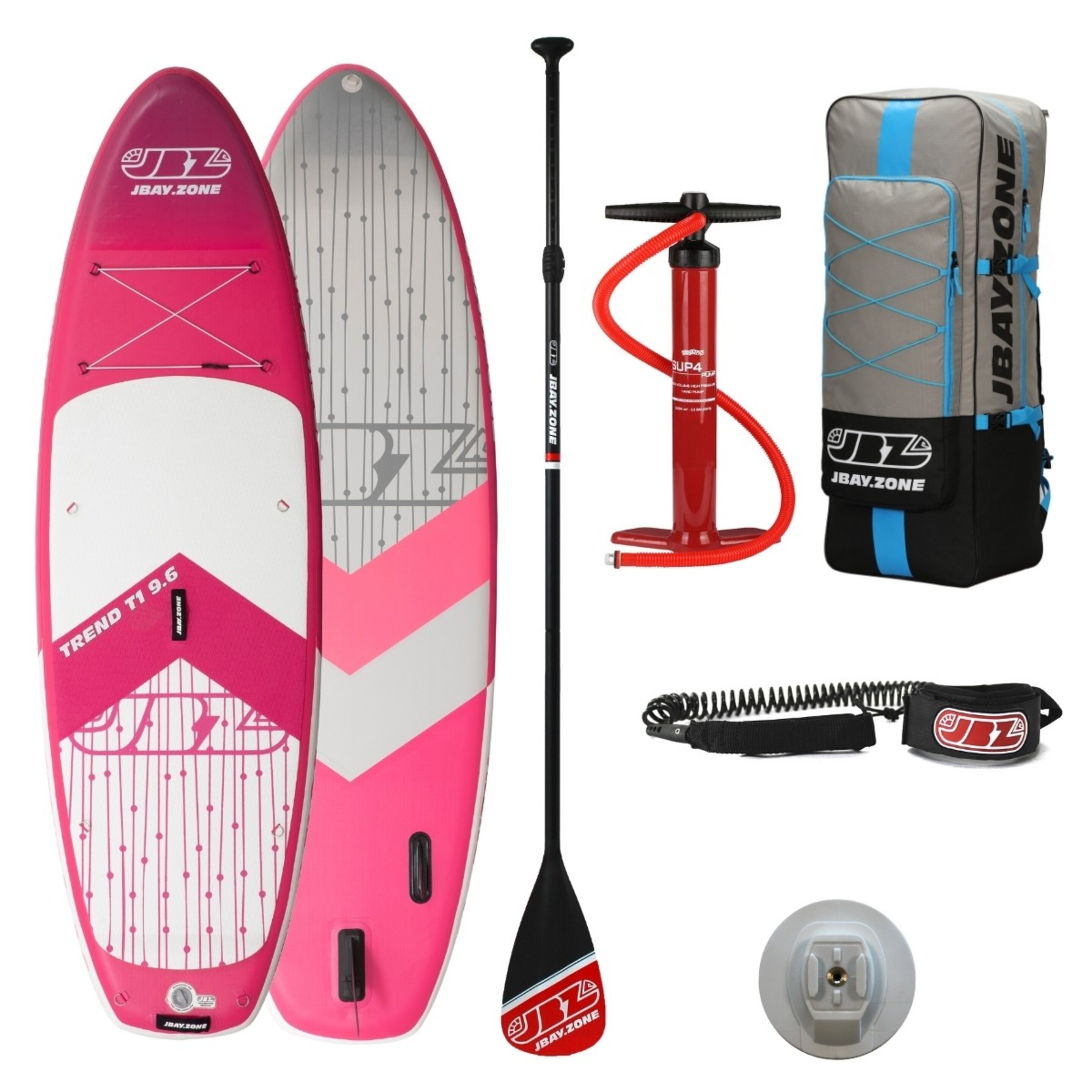 Tabla De Stand Up Paddle Surf Sup Hinchable Jbay.zone Modelo Trend T1 - Rosa/Rosa Claro  MKP