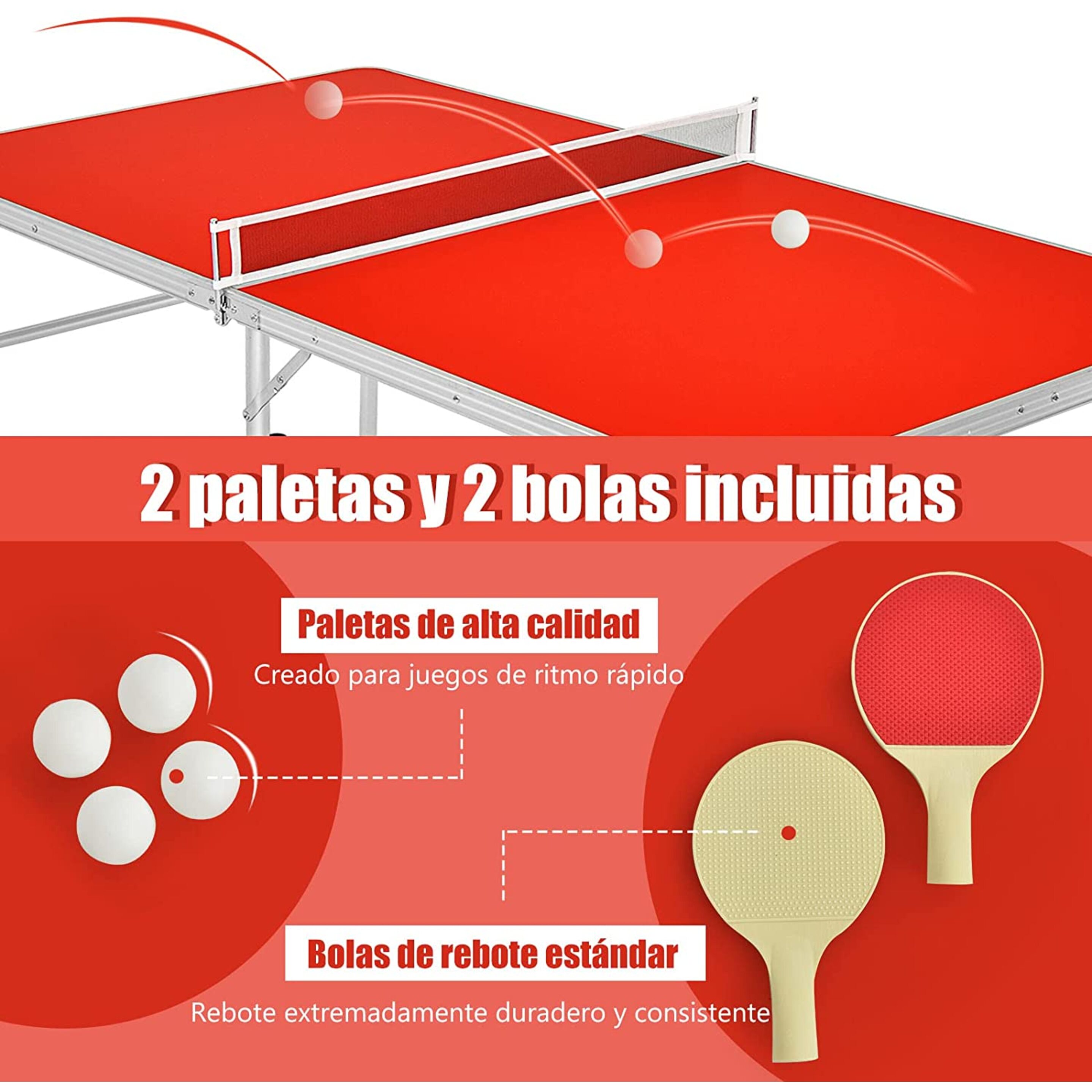 Mesa Ping Pong Plegable Tenis De Mesa Con Red Costway