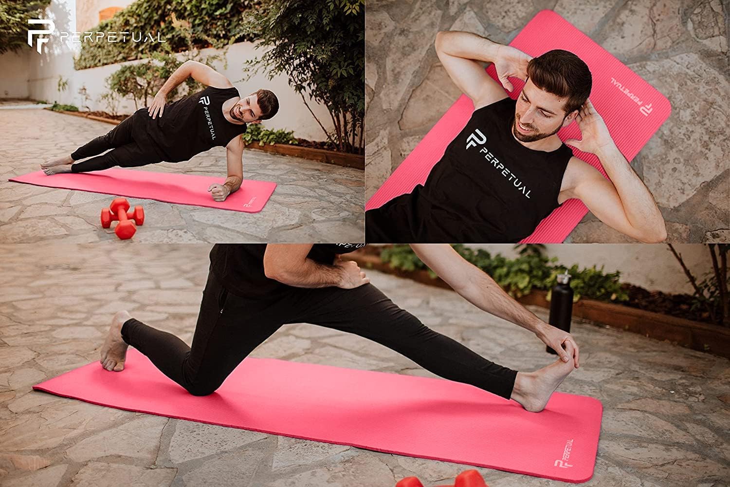 Esterilla De Yoga Y Pilates Antideslizante De 10mm Perpetual Con Correa Y Bolsa De Transporte