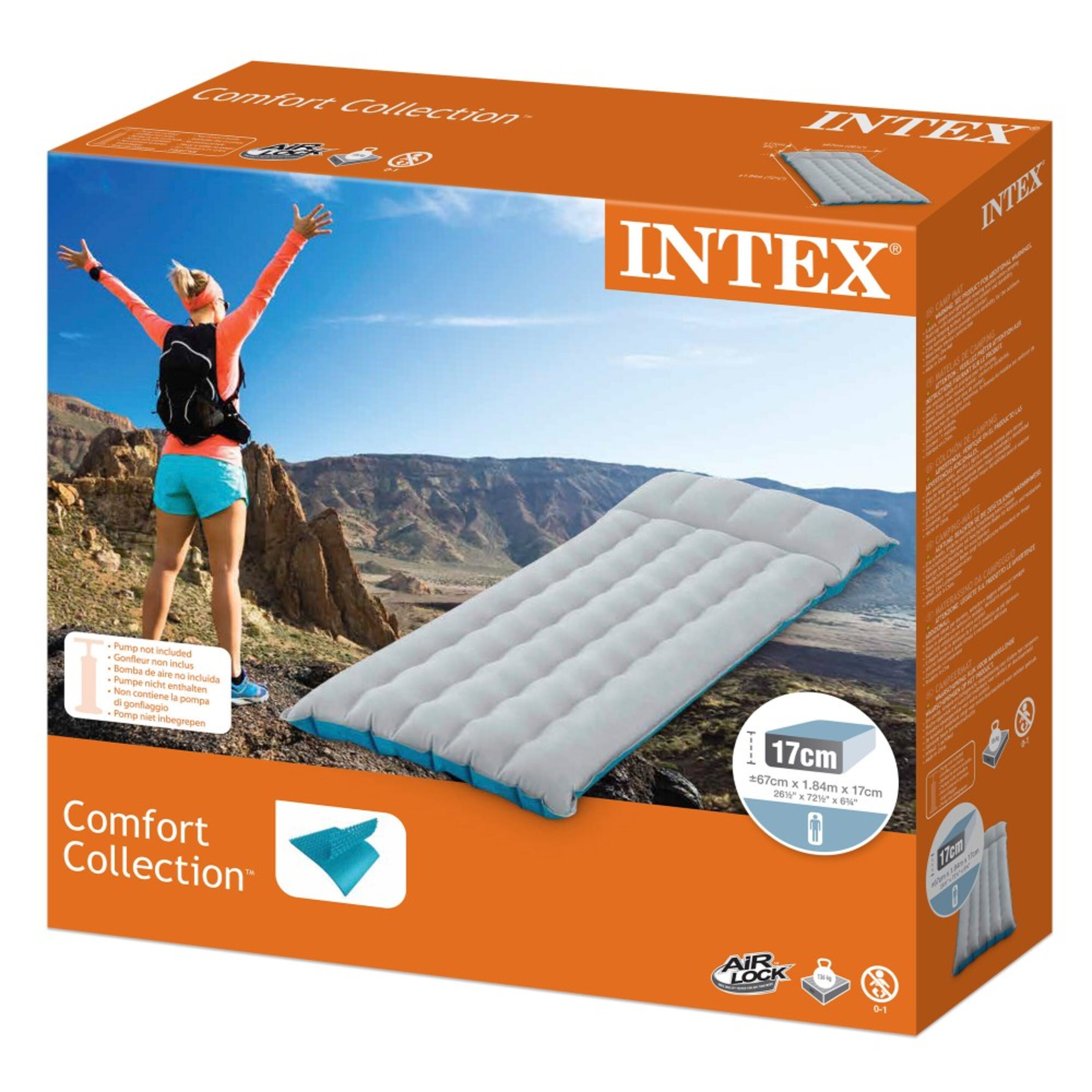 Colchoneta Hinchable Intex De Camping 67x184x17 Cm