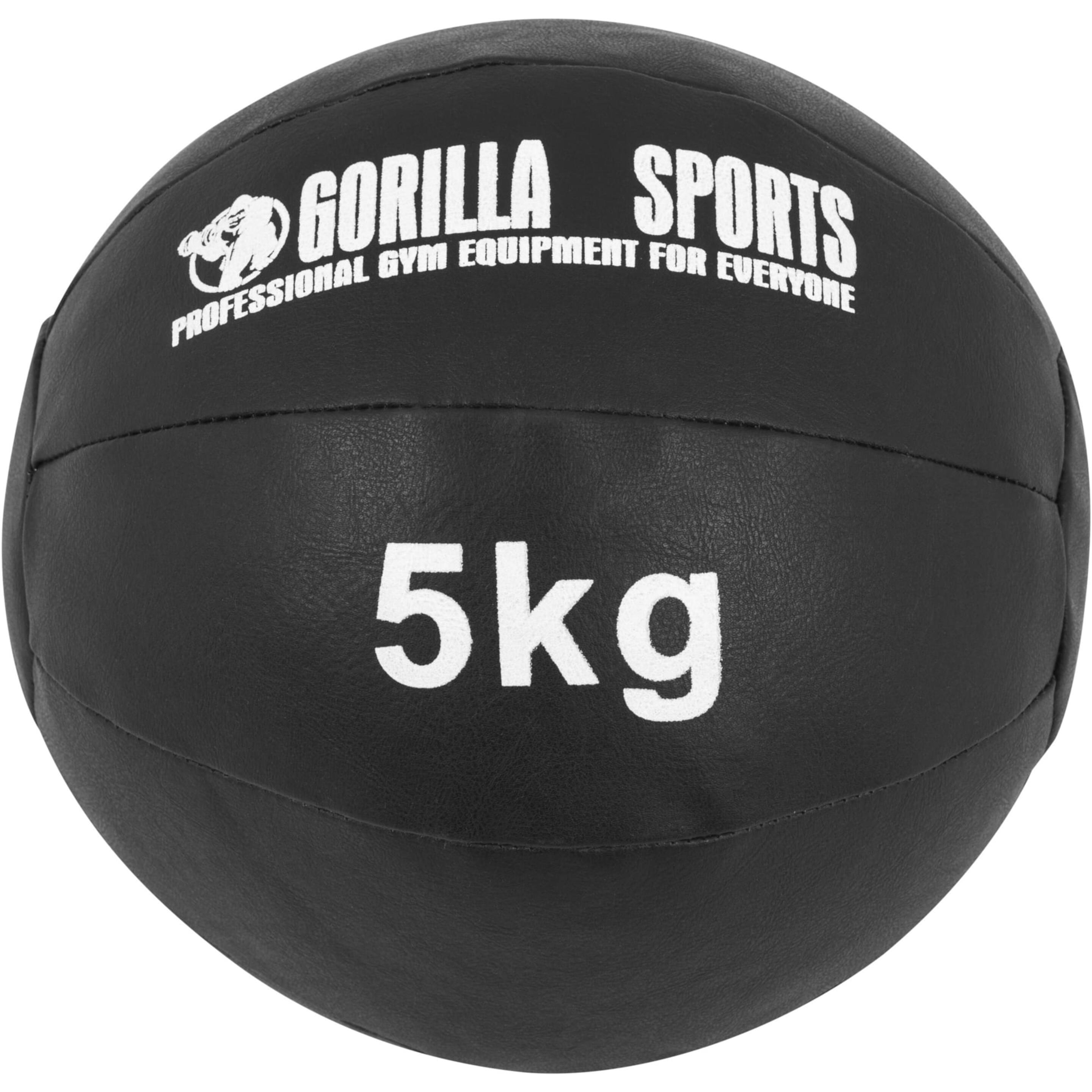 Balón Medicinal De Cuero 5 Kg Gorilla Sports - negro - 