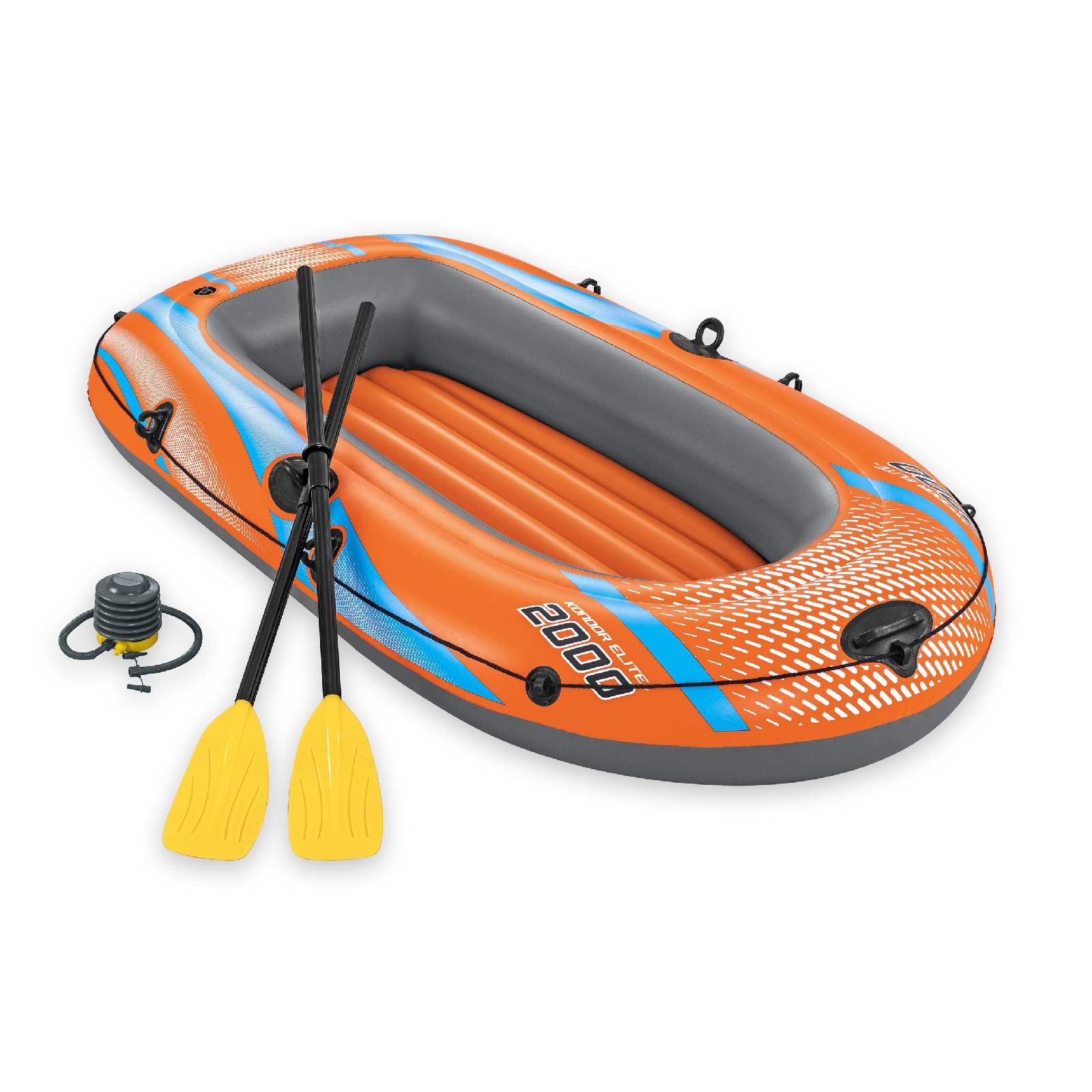 Barca Hinchable Para 1 Adulto Y 1 Niño Bestway Kondor Elite 2000 Raft 196x106x31 Cm Con Remos