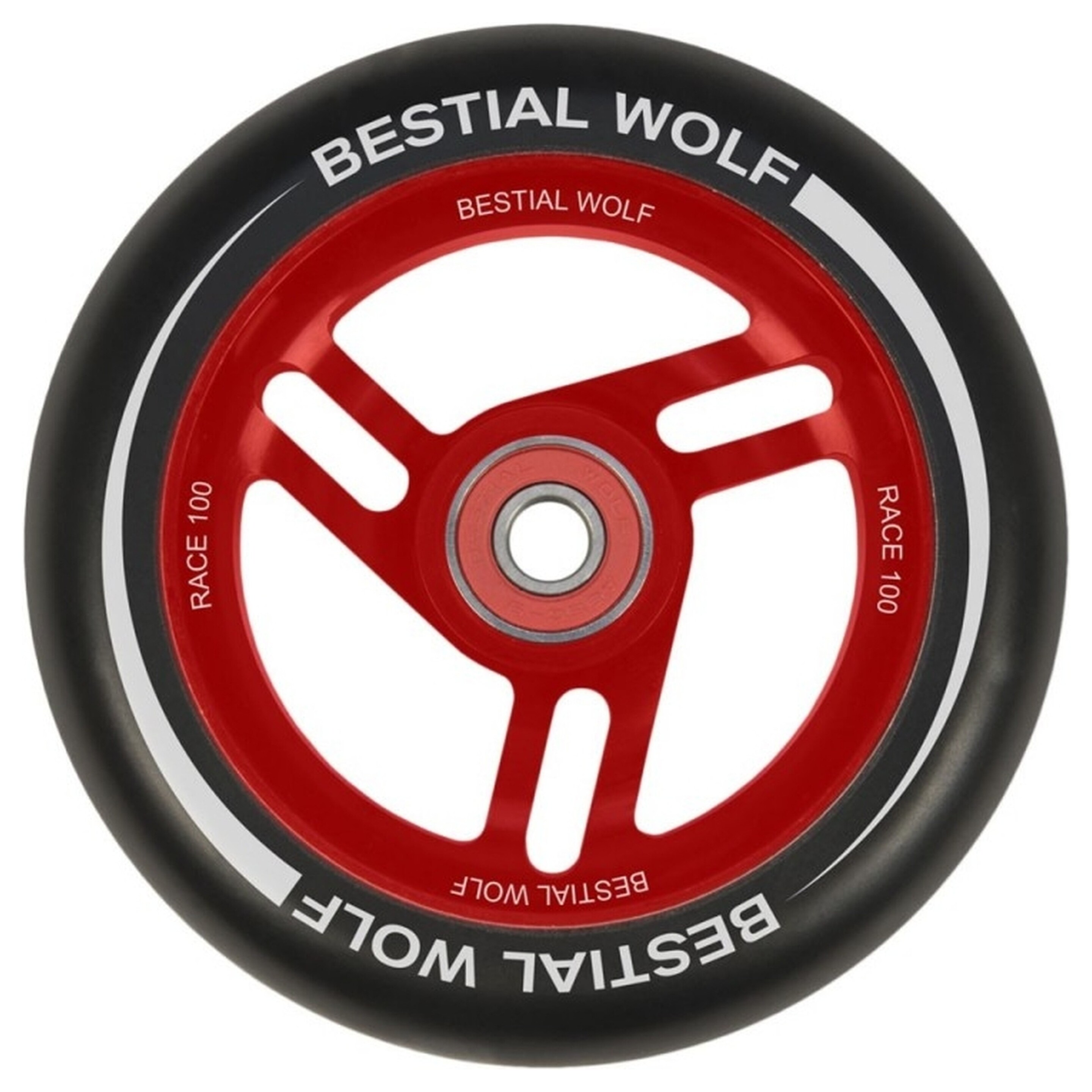 Bestial Wolf Race Wheel Core Black 100mm - Rojo - Recambio Ruedas Scooter  MKP