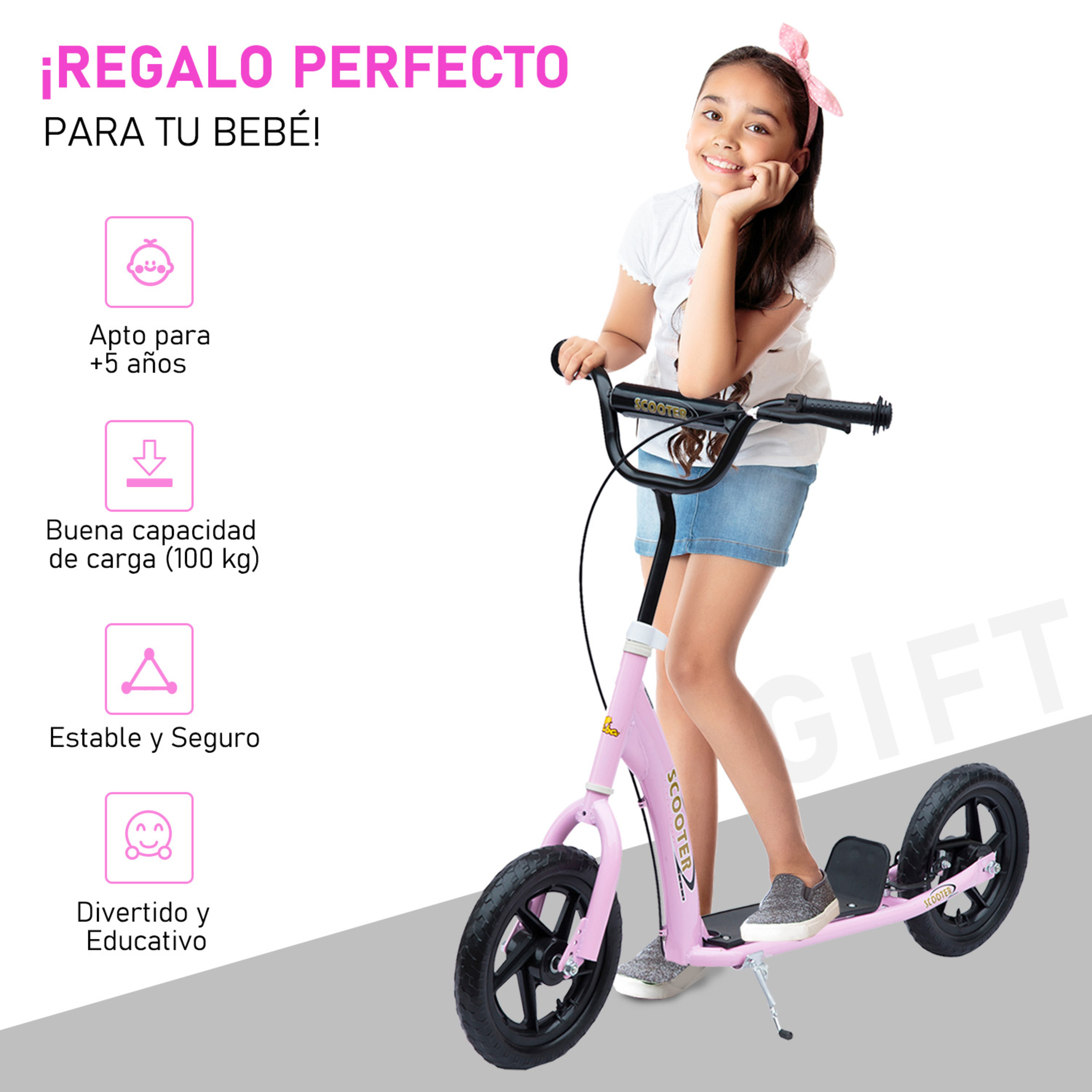 Patinete Scooter Homcom® 2 Ruedas Grandes