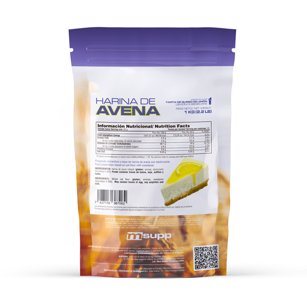 Harina De Avena - 1kg De Mm Supplements Sabor Tarta De Queso Con Limon