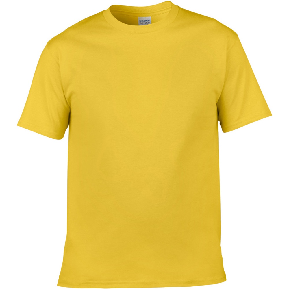 Camiseta De Manga Corta Suave Básica 100% Algodón Gordo Gildan - amarillo - 