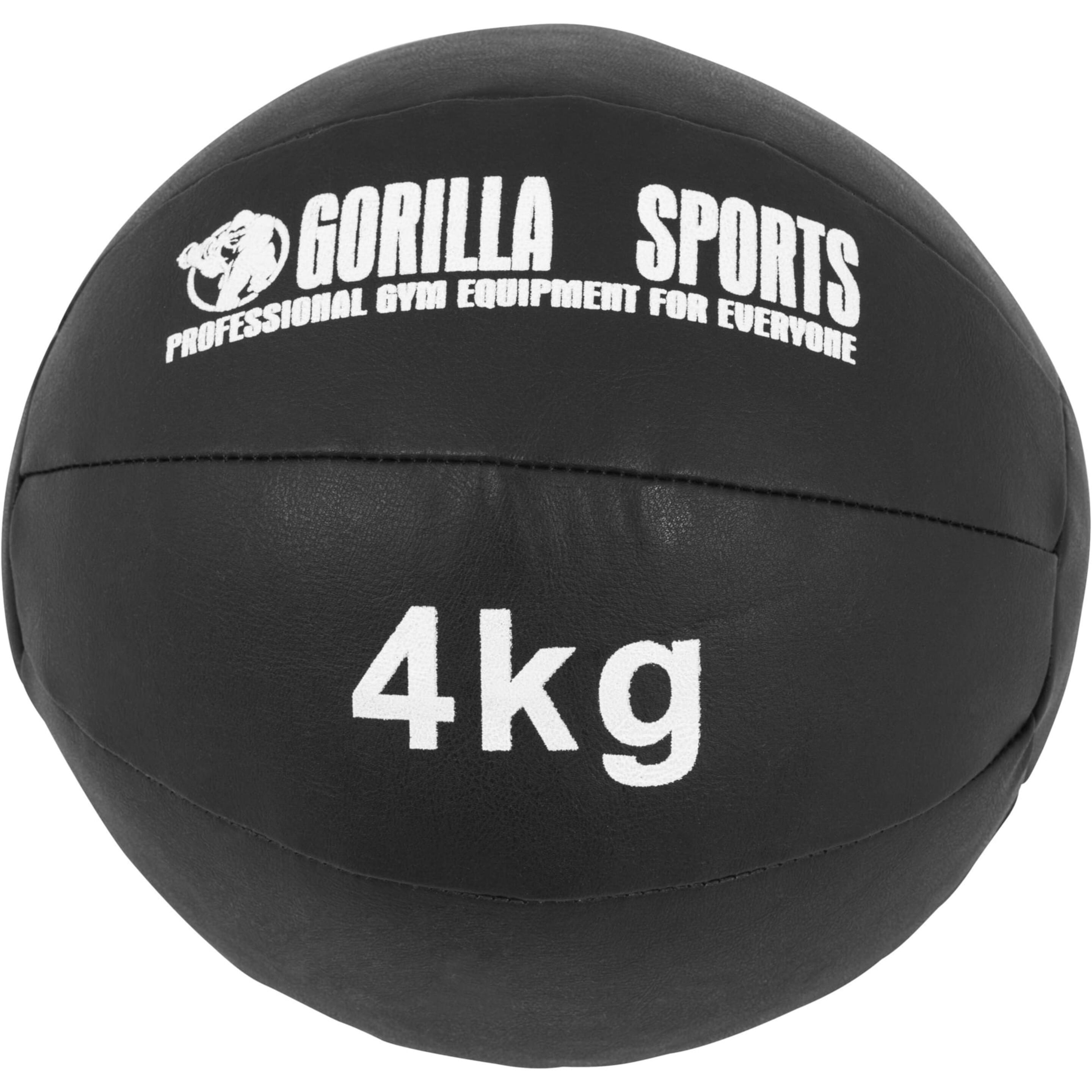 Balón Medicinal De Cuero 4 Kg Gorilla Sports - negro - 
