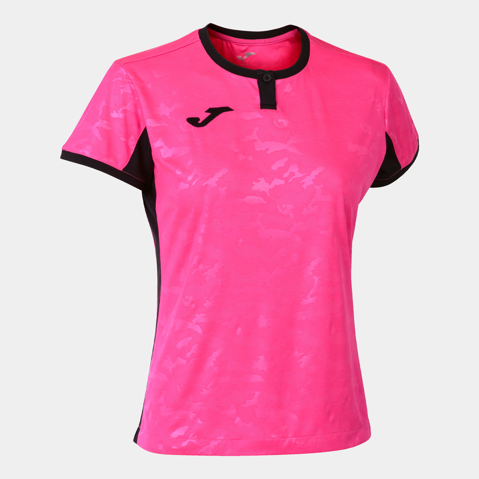 Camiseta Manga Corta Joma Toletum Ii Rosa Flúor Negro