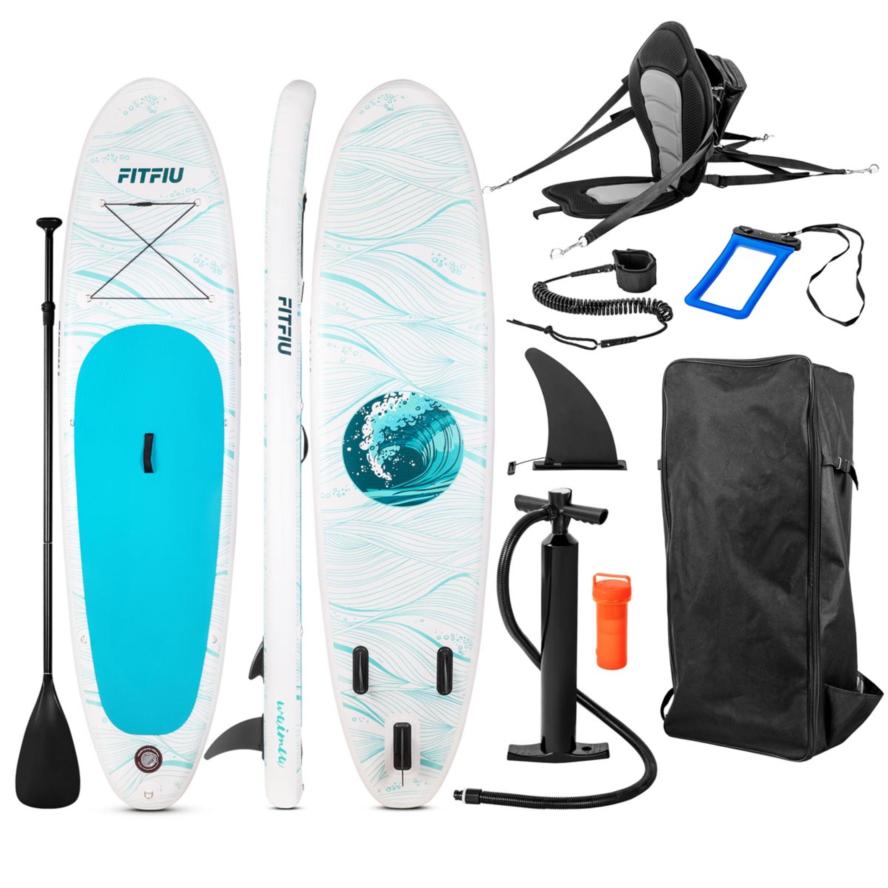 Tabla Paddle Surf All Round Hinchable Fitfiu Con Accesorios Y Diseño Marino