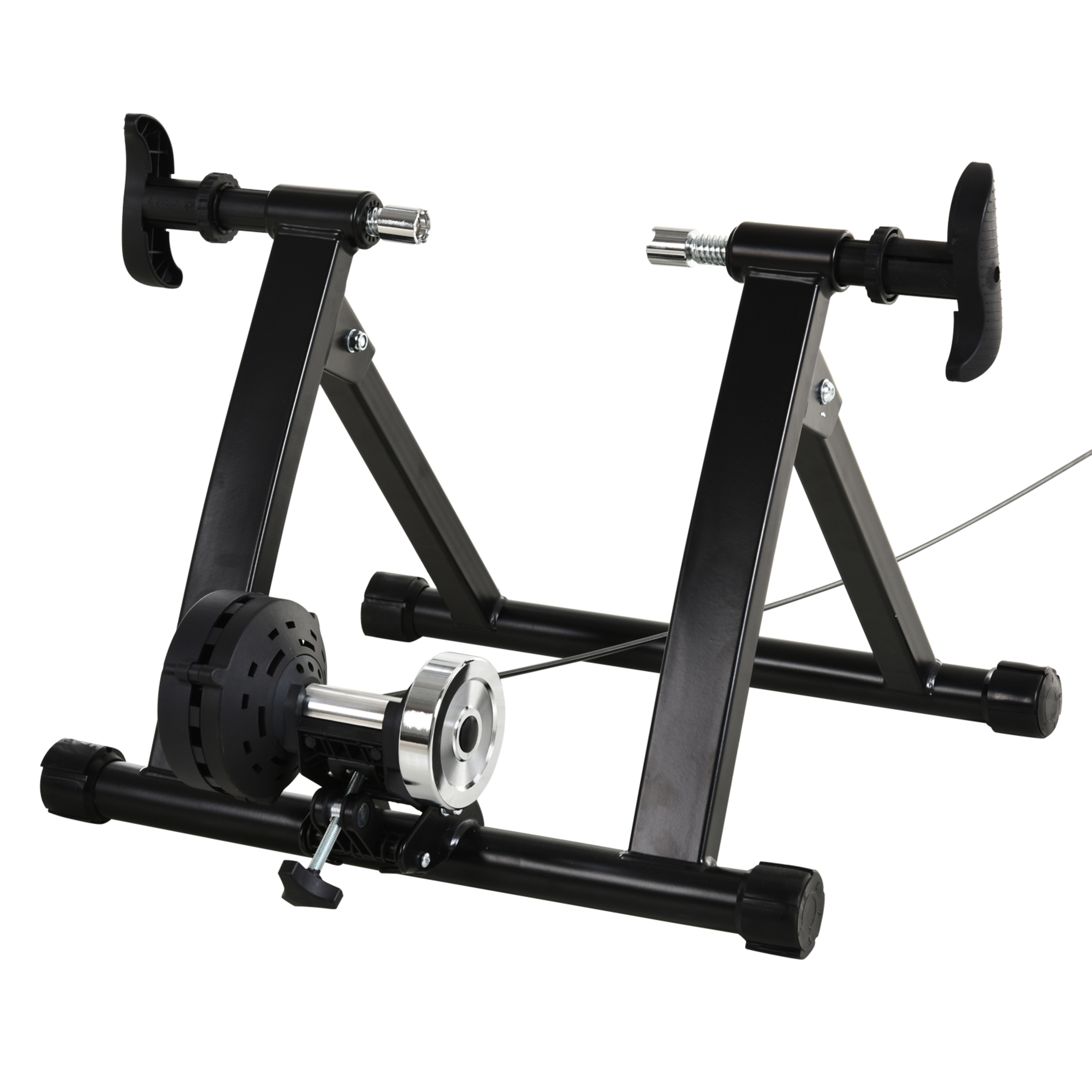 Homcom Entrenador De Bicicleta Ejercicio Plegable Con Resistencia De 8 Niveles Acero 120kg Negro