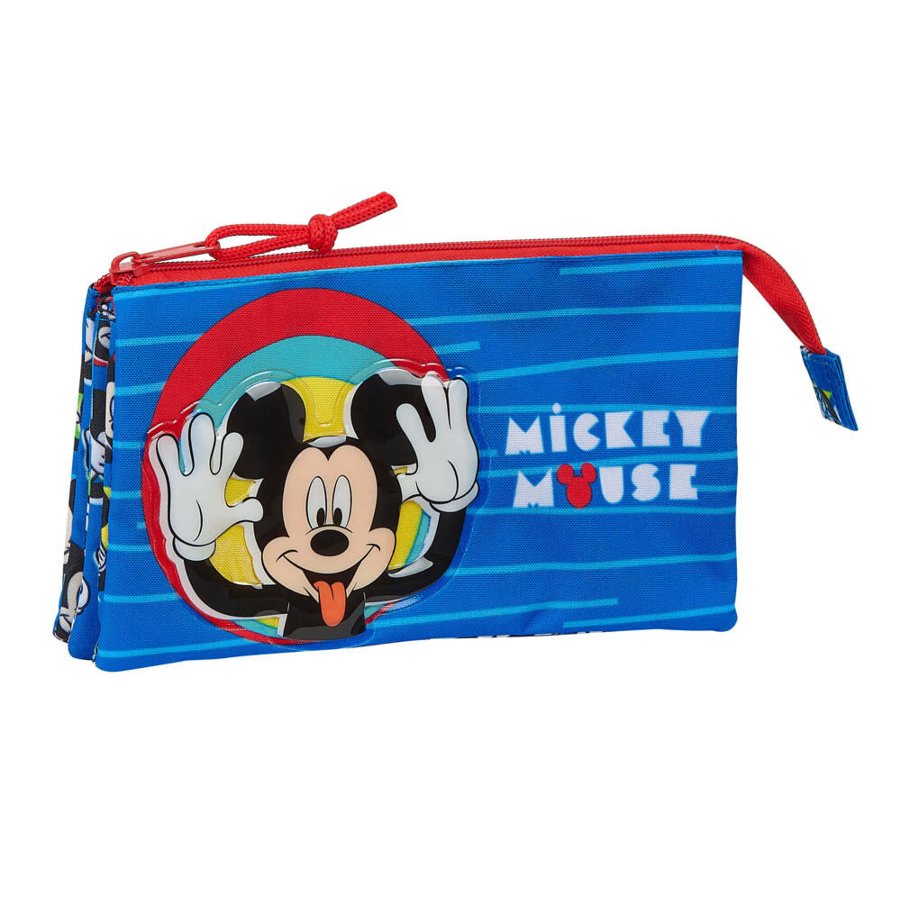 Safta Portatodo Triple De Mickey Mouse Me Time, 220x30x120mm, Azul/rojo, Talla Única - multicolor - 