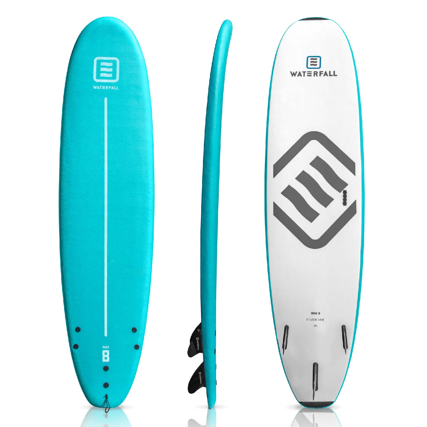 Tabla De Surf Rise 8'' + 1 Leash Y 3 Quillas