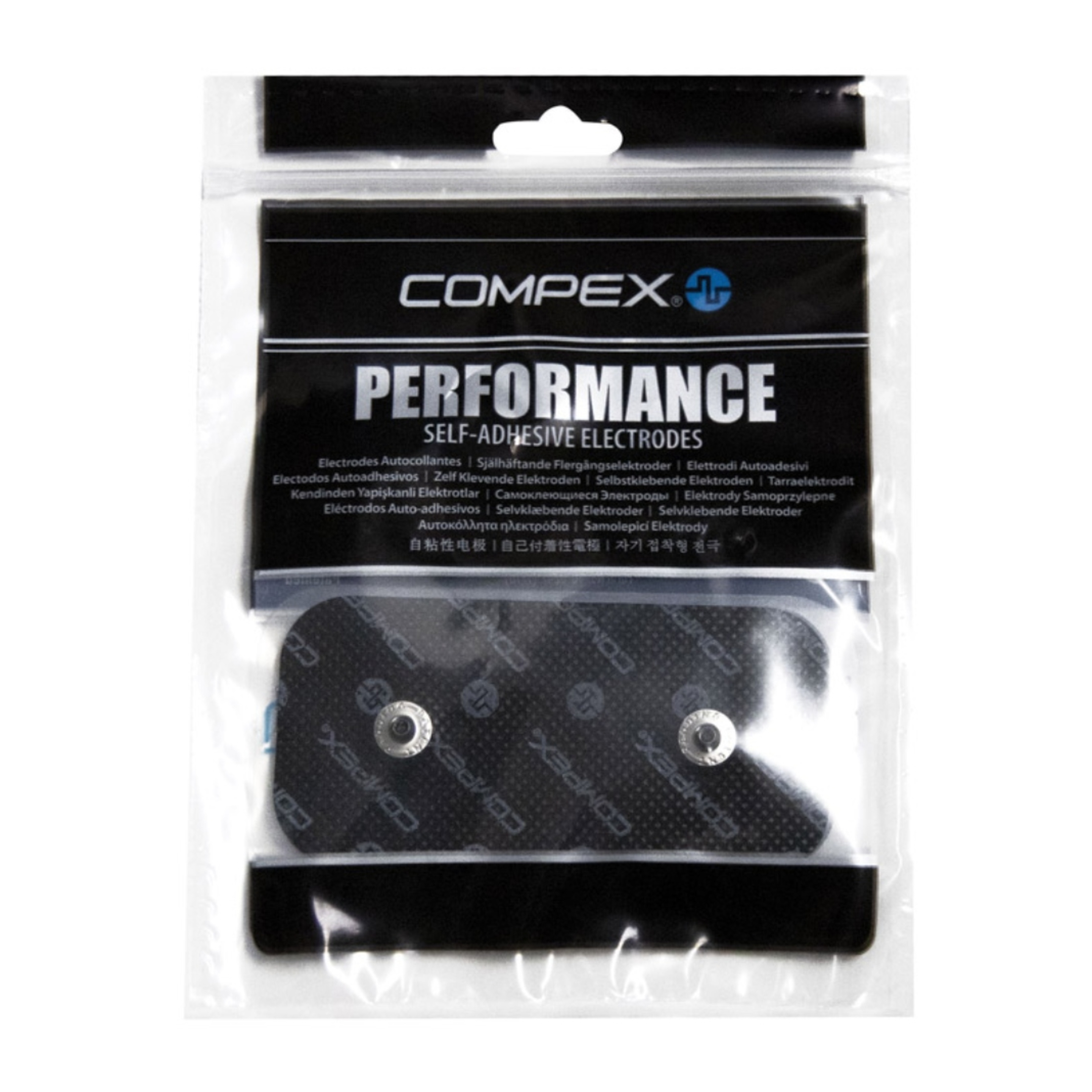 Compex 2 Electrodos Performance Snaps - Negro - Para Cualquier Usuario  MKP