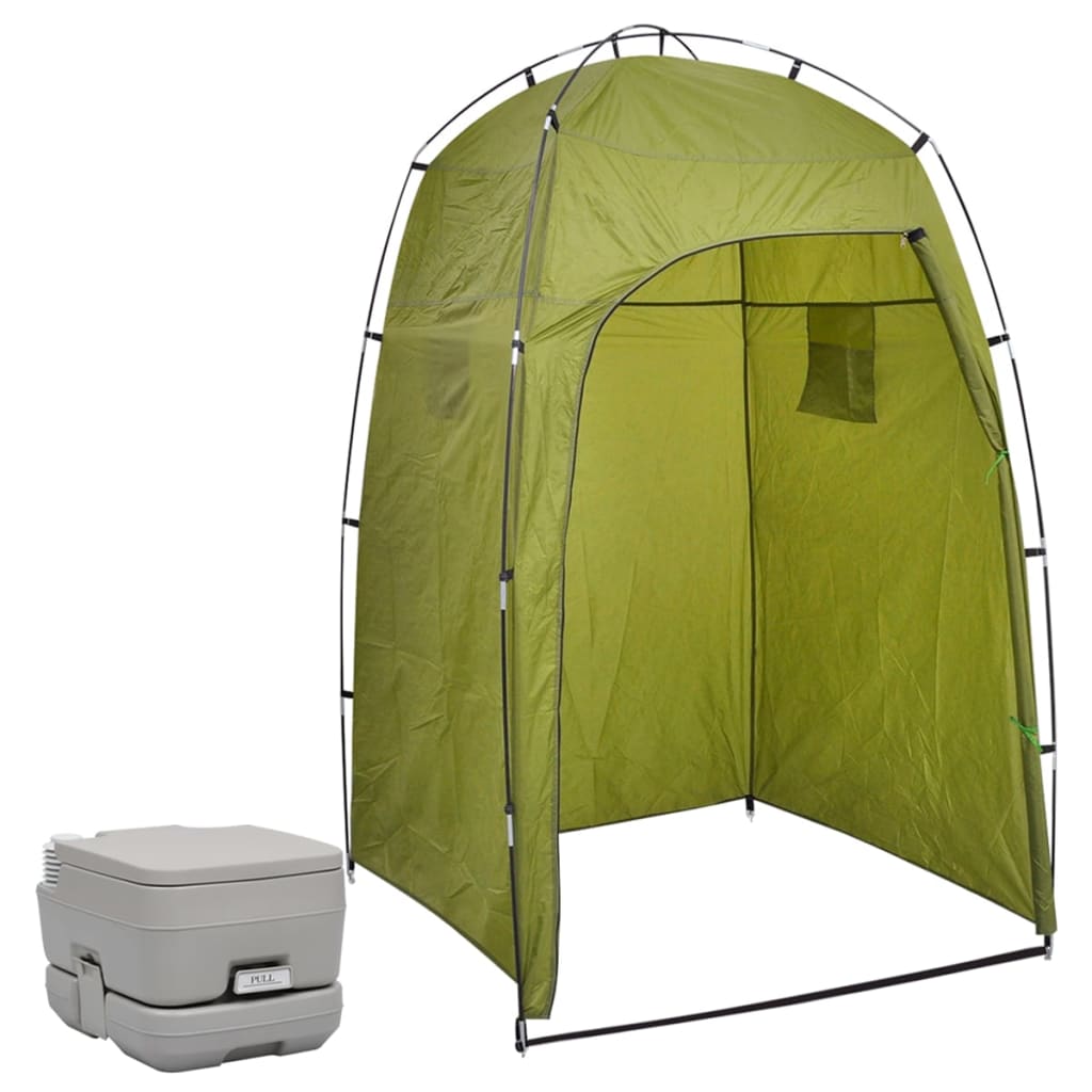 Inodoro Portátil Para Camping Con Carpa 10 L Vidaxl - verde - 