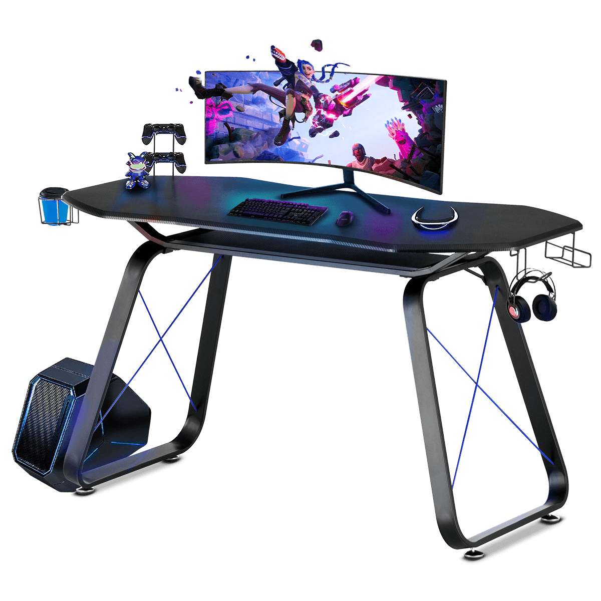 Mesa Gaming Desk Escritorio Gamer Ergonomico Mc Haus - azul - 