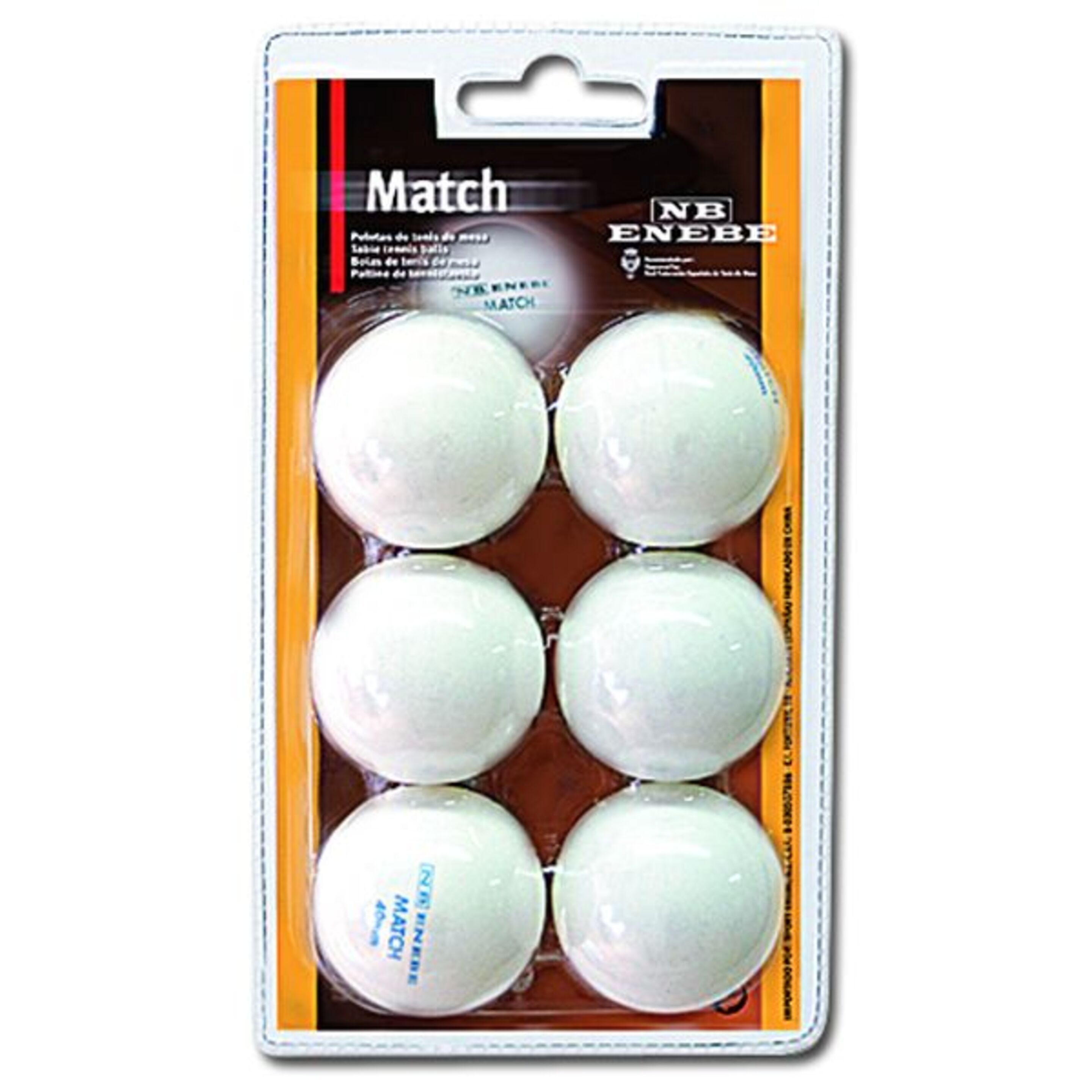 Blister 6 Pel Ping Pong Enebe Match Blanco - negro - 