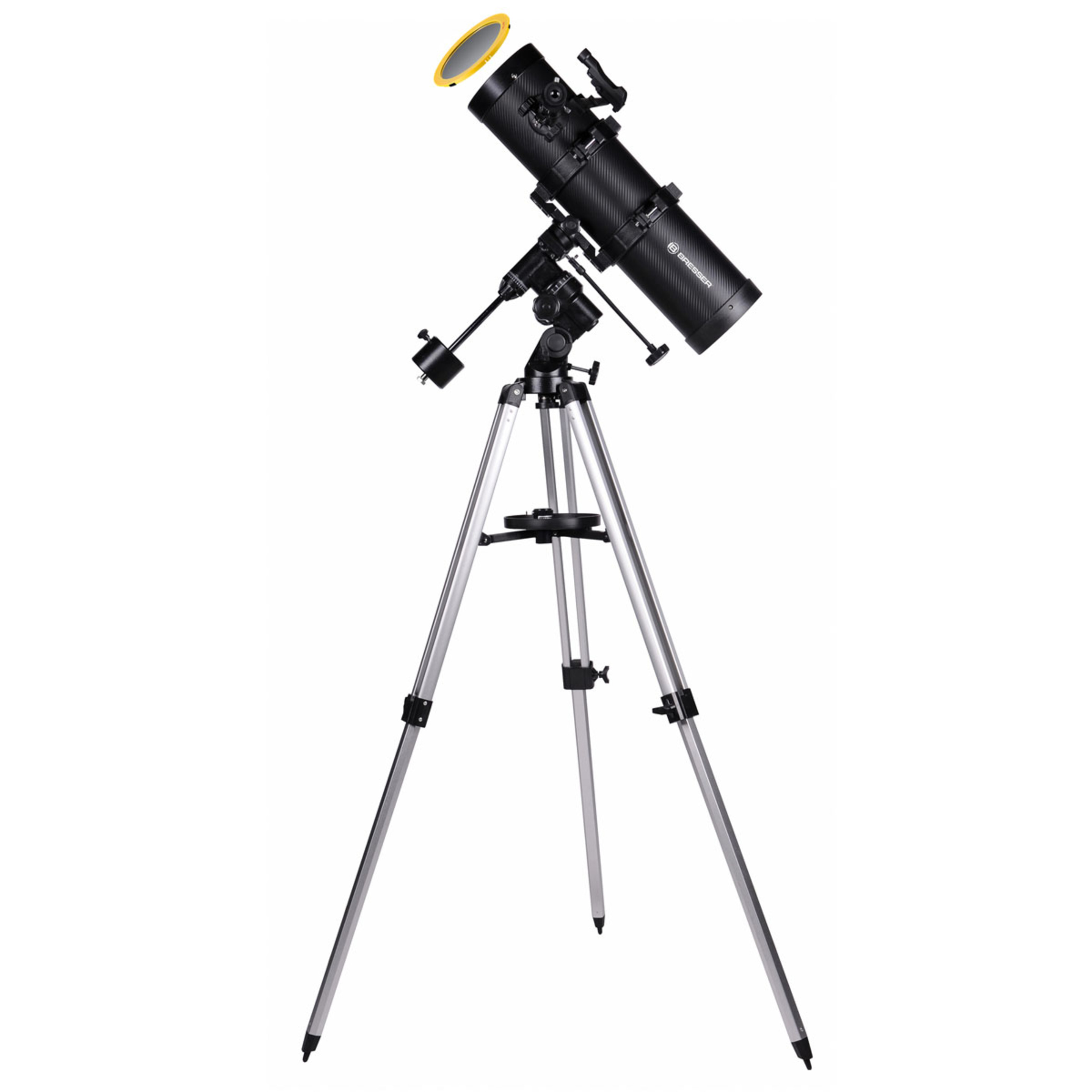 Spica Newton 130/650 Eq3 Telescópio Reflector Spica Newton Com Filtro Solar E Adaptador Móvel Bresser - negro - 