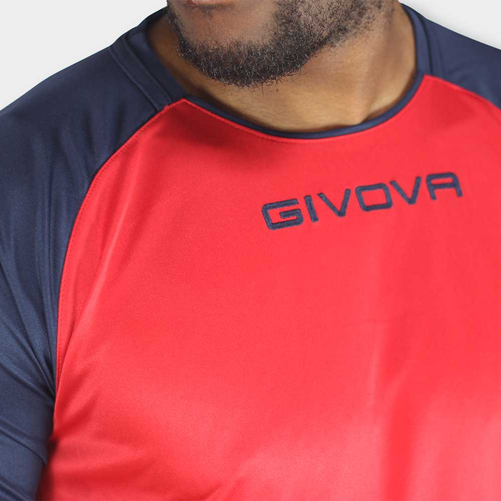 Camisa De Futebol Givova Capo Vermelho/azul Marinho Poliéster
