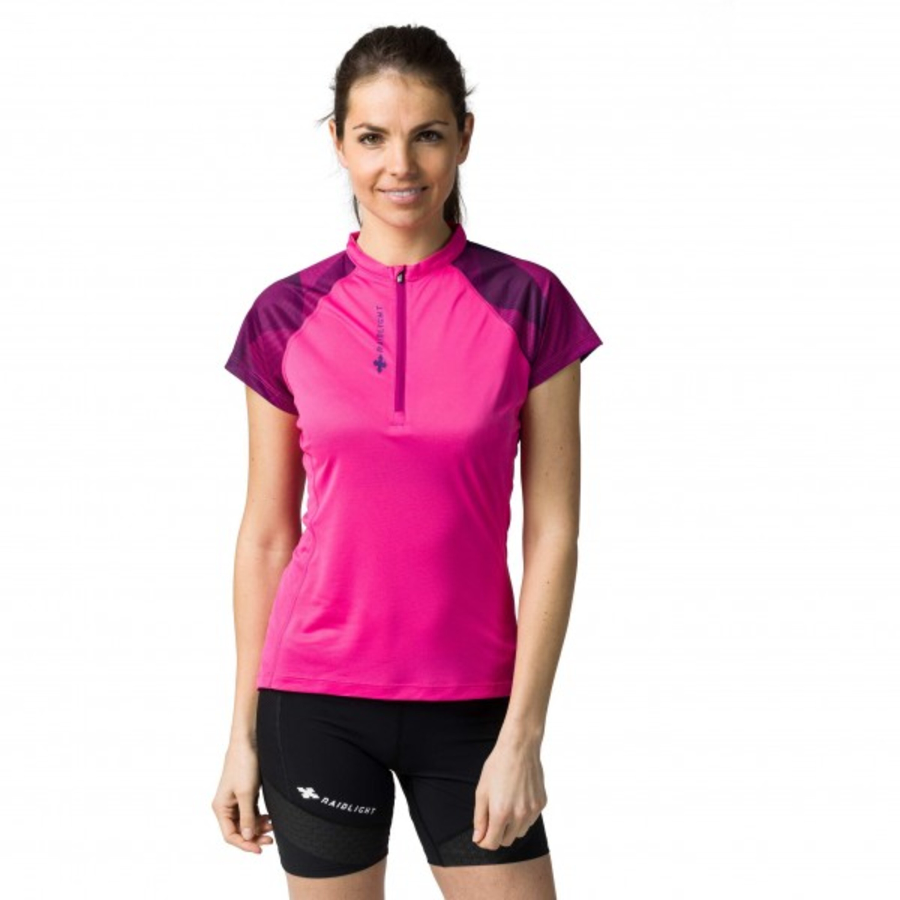 Camiseta Mujer Raidlight Activ Run Mid Zip Pink/purple