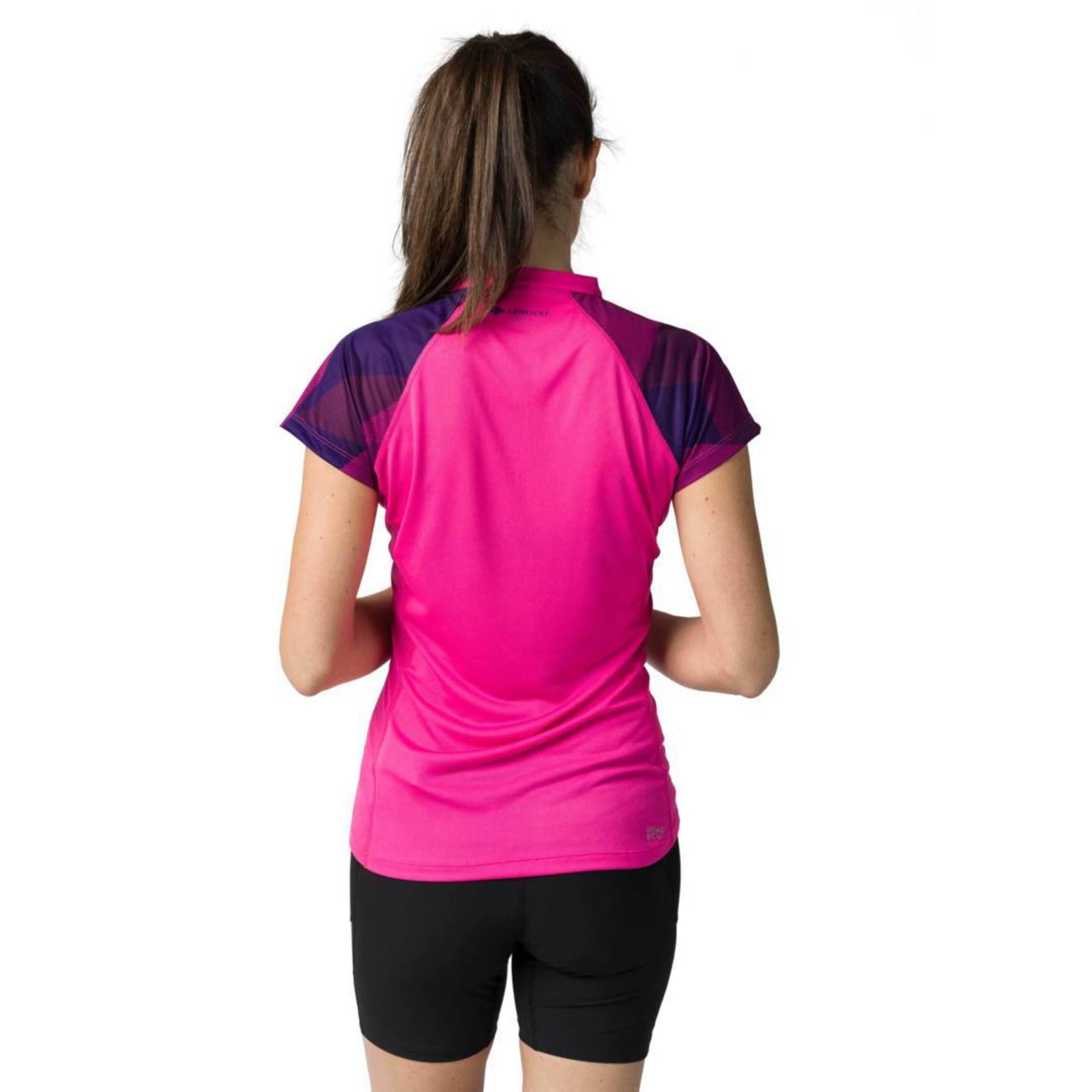 Camiseta Mujer Raidlight Activ Run Mid Zip Pink/purple