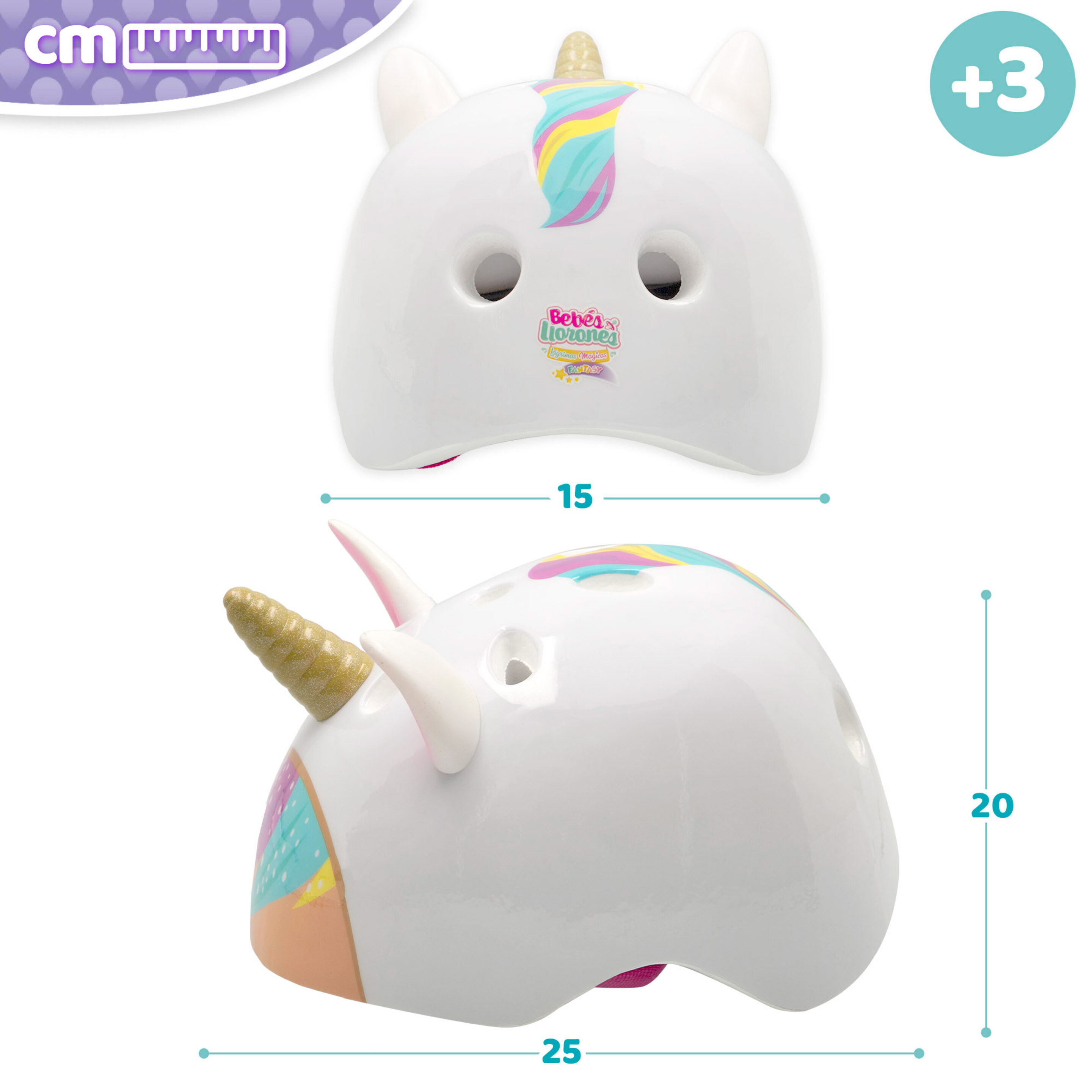 Capacete Unicorn Scooter 3d Dreamy Bebés Llorones