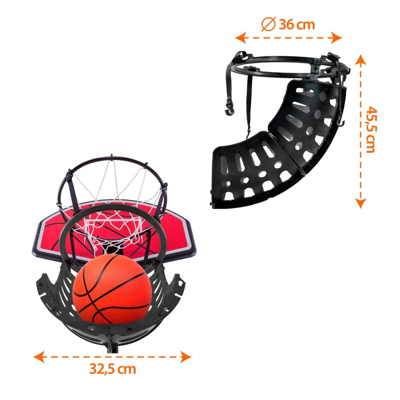 Sistema De Retorno De Balón De Baloncesto -180 Grados 45.5 X 32.5 Cm - Para Horas De Diversión.  MKP