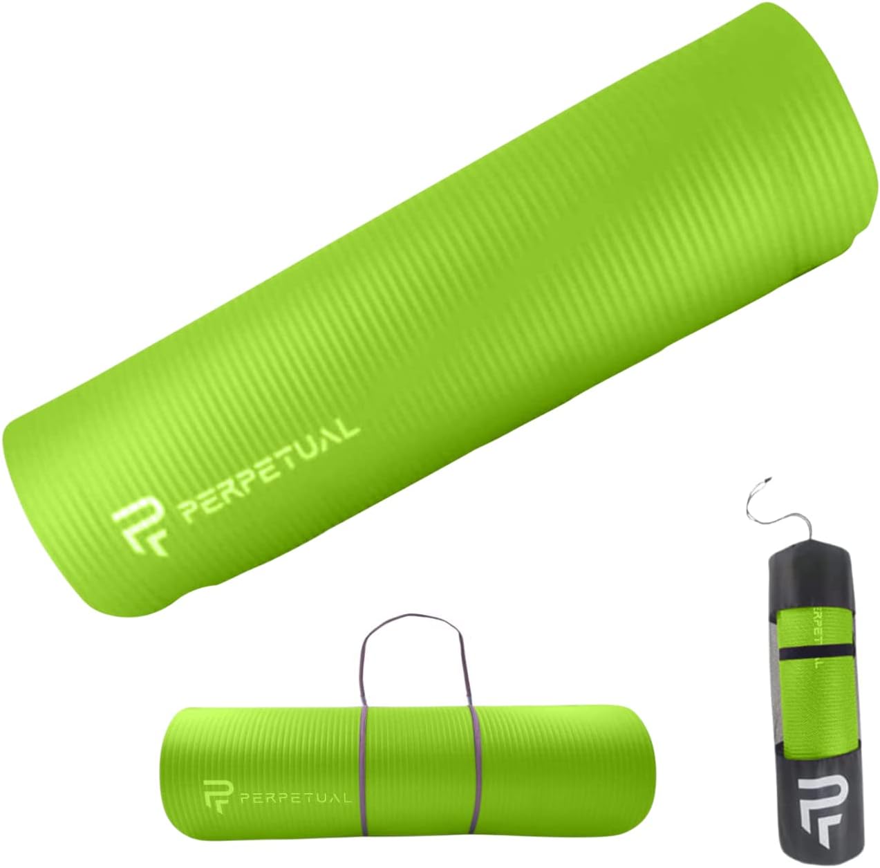 Esterilla De Yoga Y Pilates Antideslizante De 10mm Perpetual Con Correa Y Bolsa De Transporte - verde - 