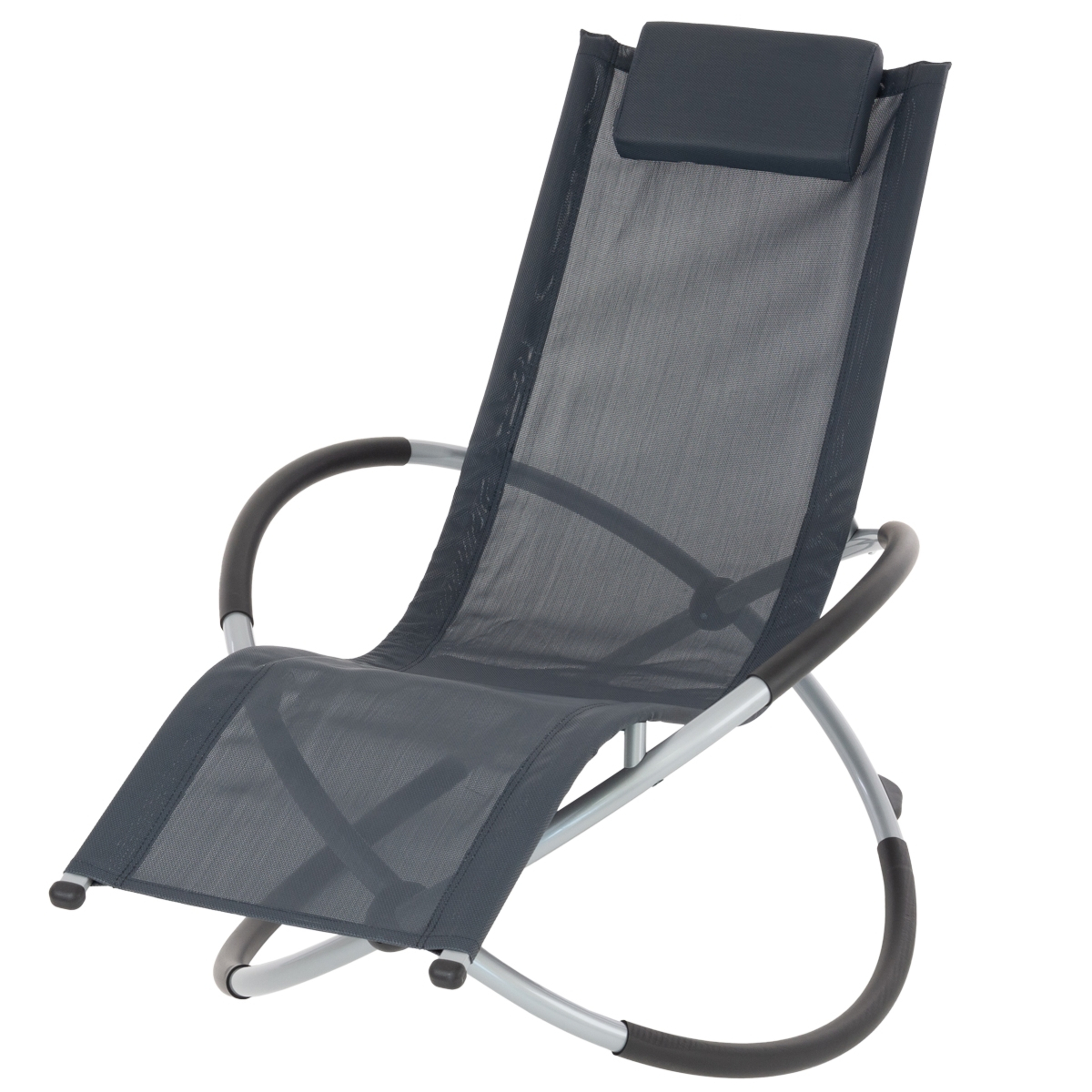 Espreguiçadeira De Sol Dobrável Para Cadeira De Baloiço De Praia Com Antracite Para A Cabeça