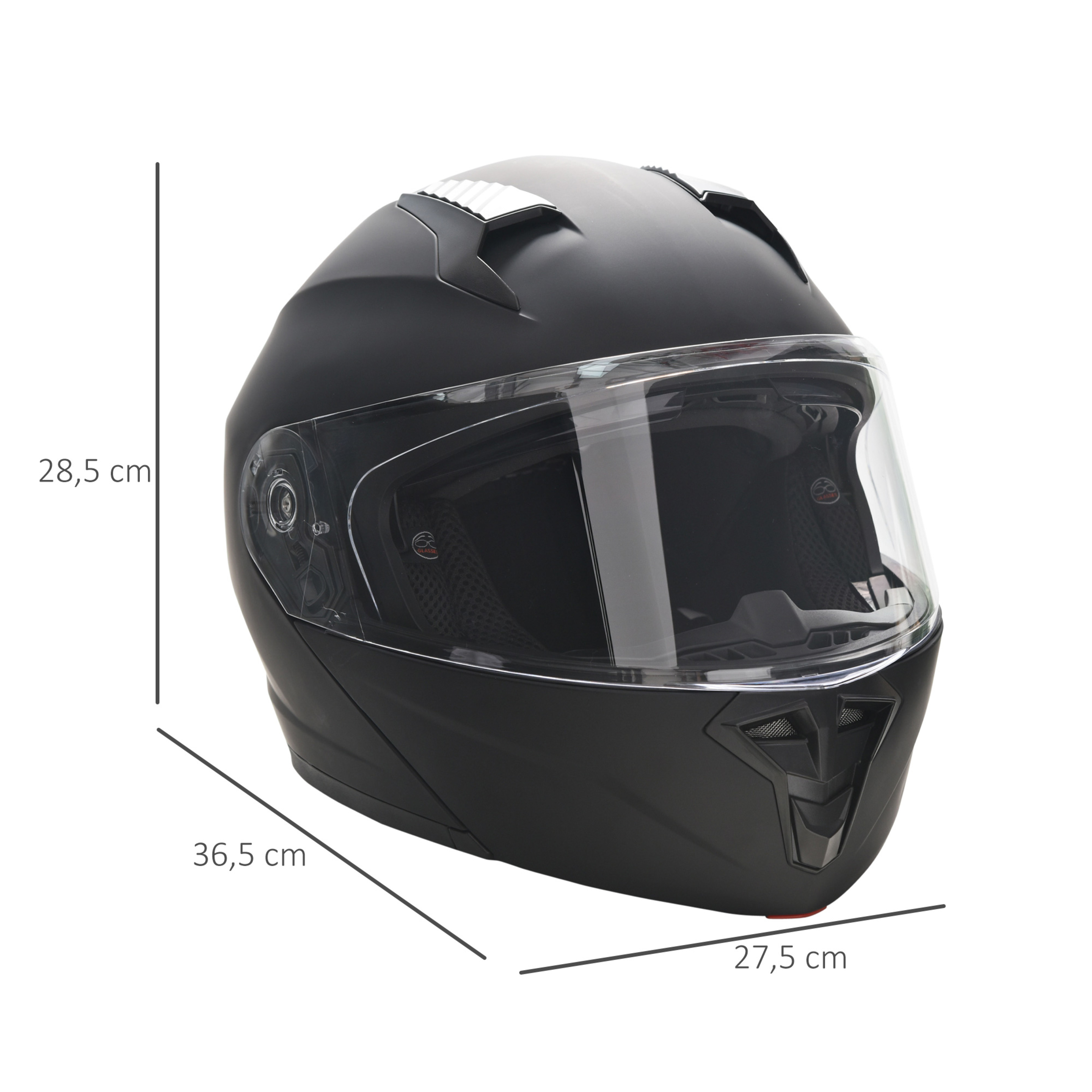 Homcom Capacete De Moto Com Dupla Viseira Cabeçote Anticolisão Certificação Europeia L-59cm