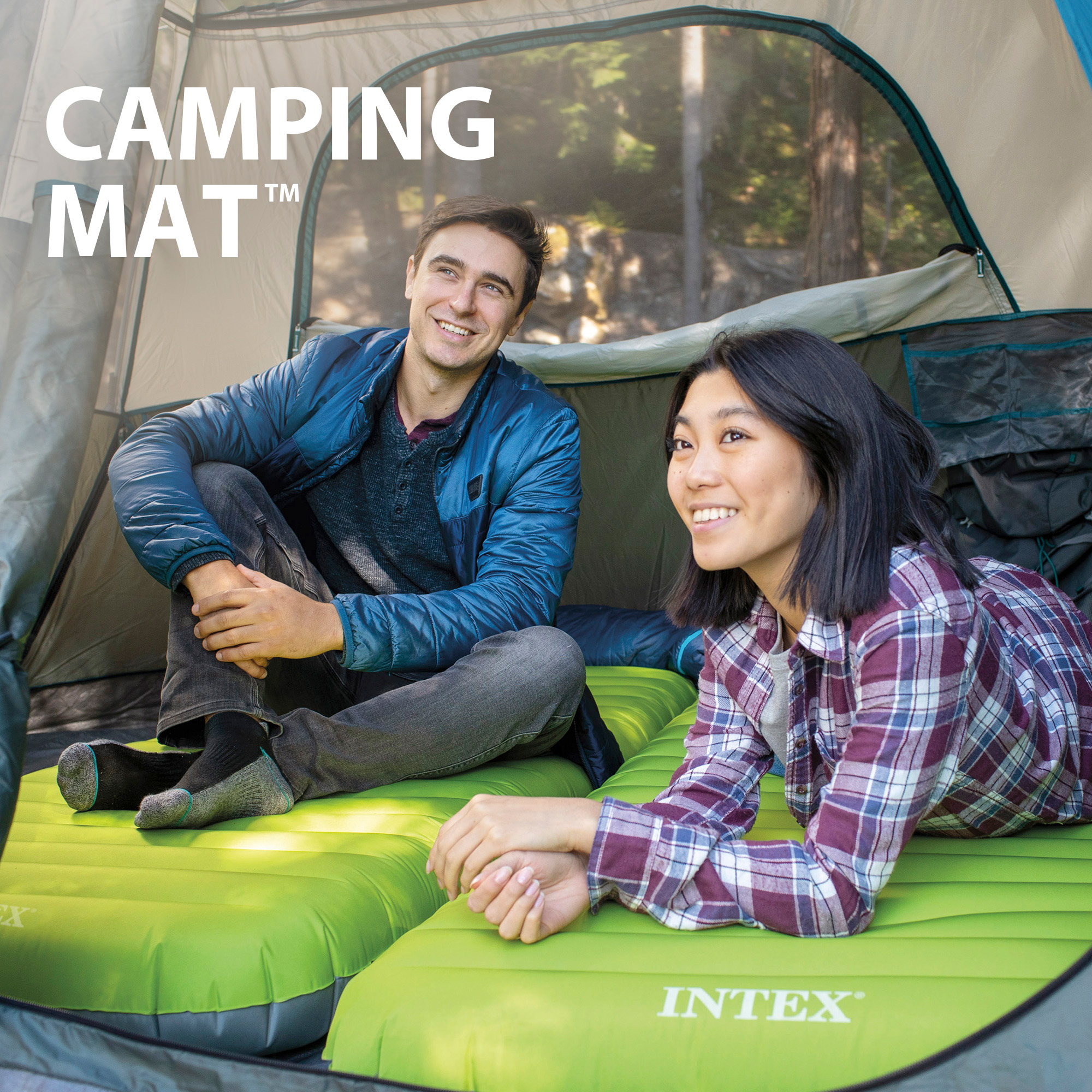 Colchón Hinchable Individual Truaire Camping Mat C/hinchador Incluido Intex  MKP