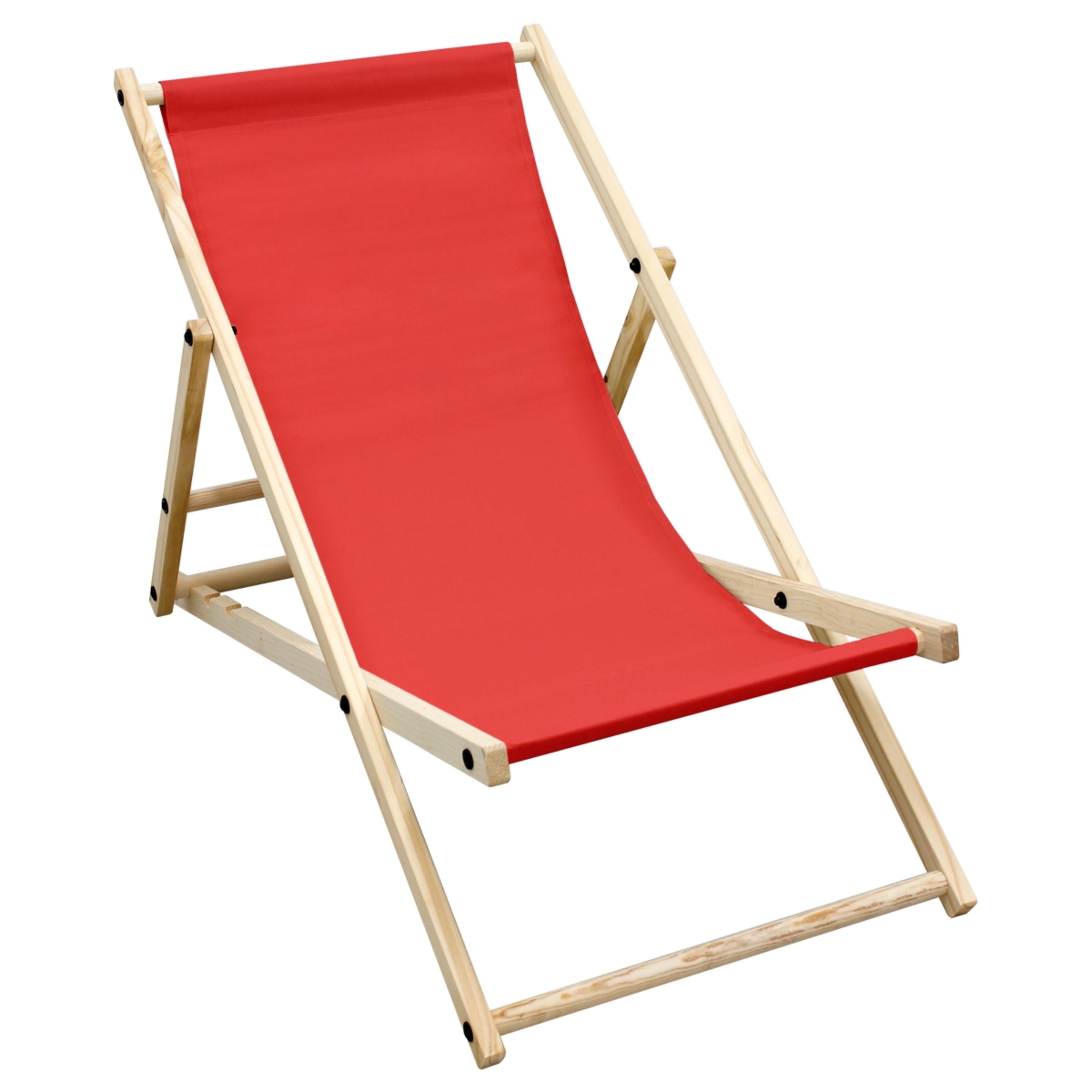 Silla De Playa Plegable Madera Tumbona De Sol Impermeable - rojo - 
