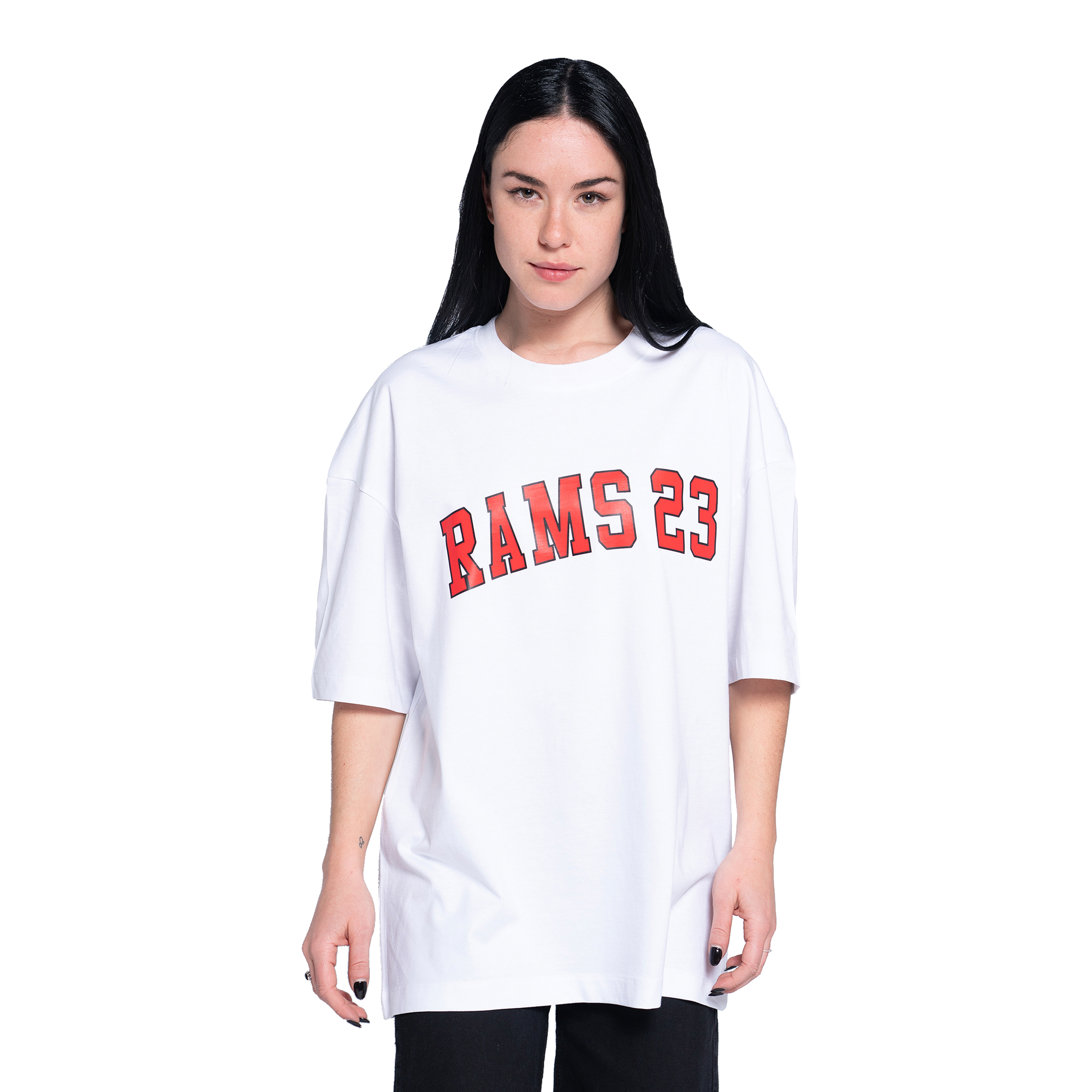 Camiseta Oversize Rams 23 University White - rojo - 