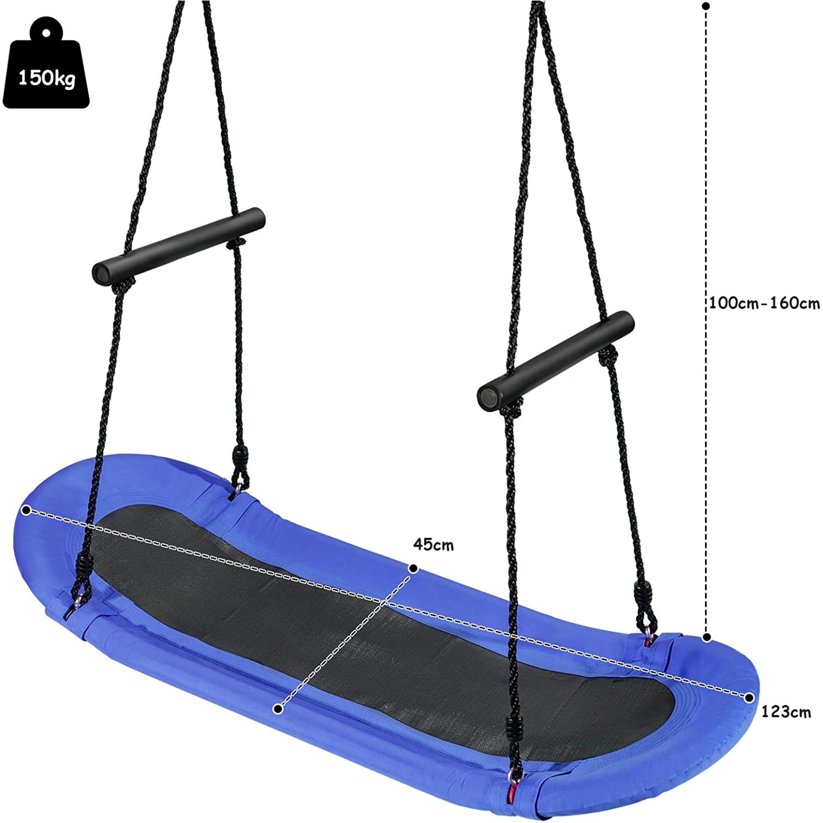 Columpio De Nido De 123x45 Cm Altura 100-160 Cm